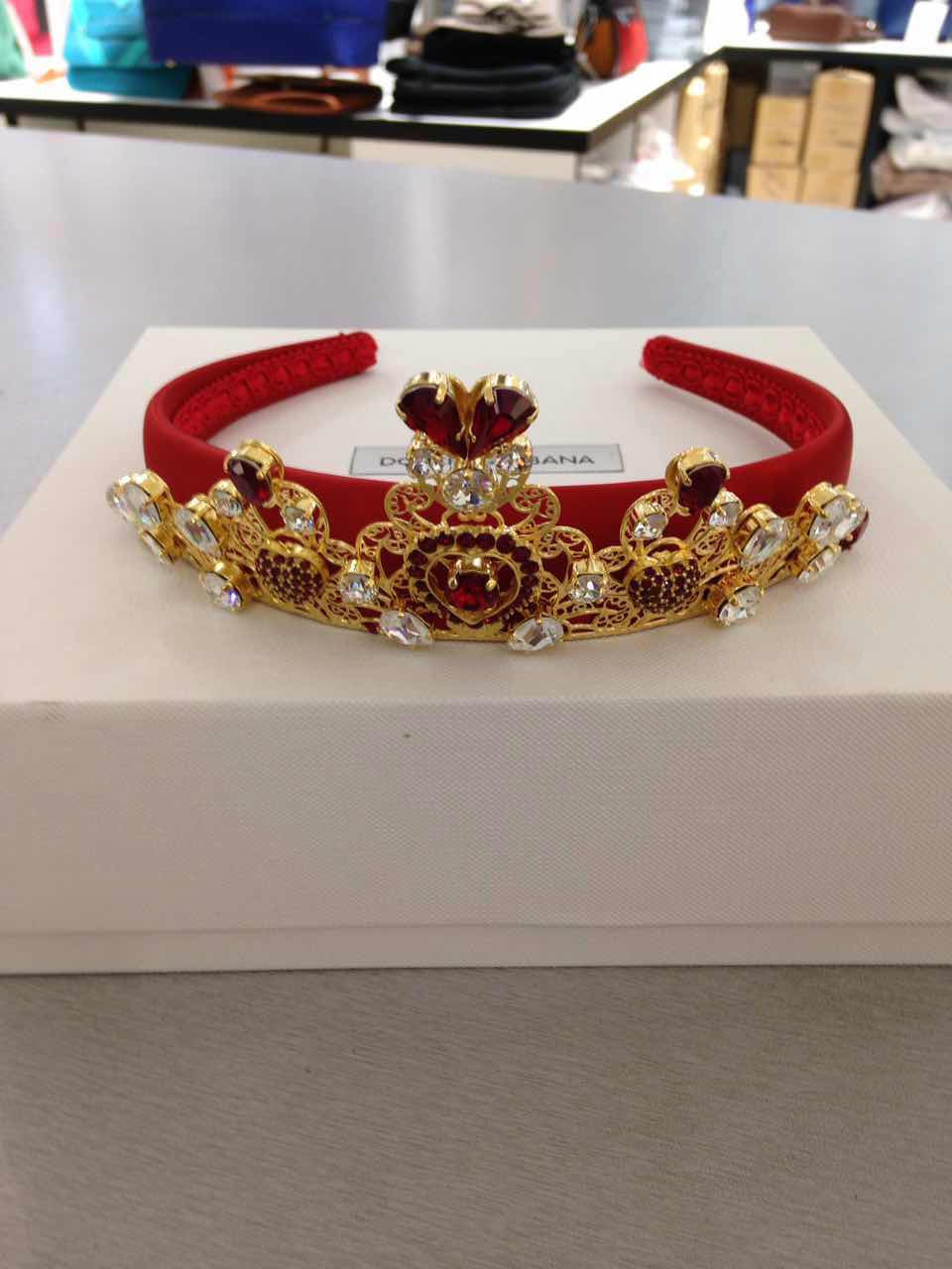 Girls Red Crown Headband