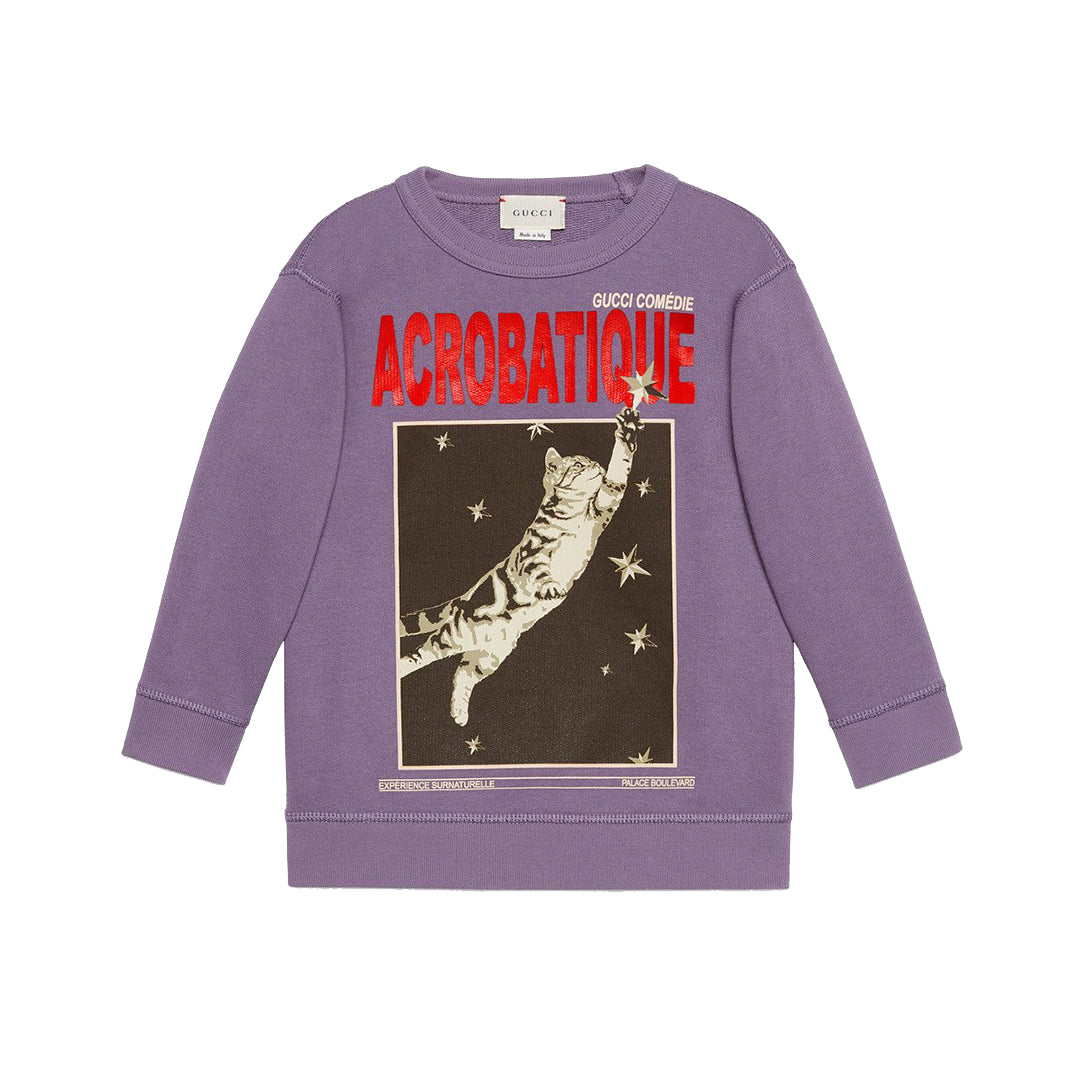 Boys & Girls Purple Cat Sweatshirt