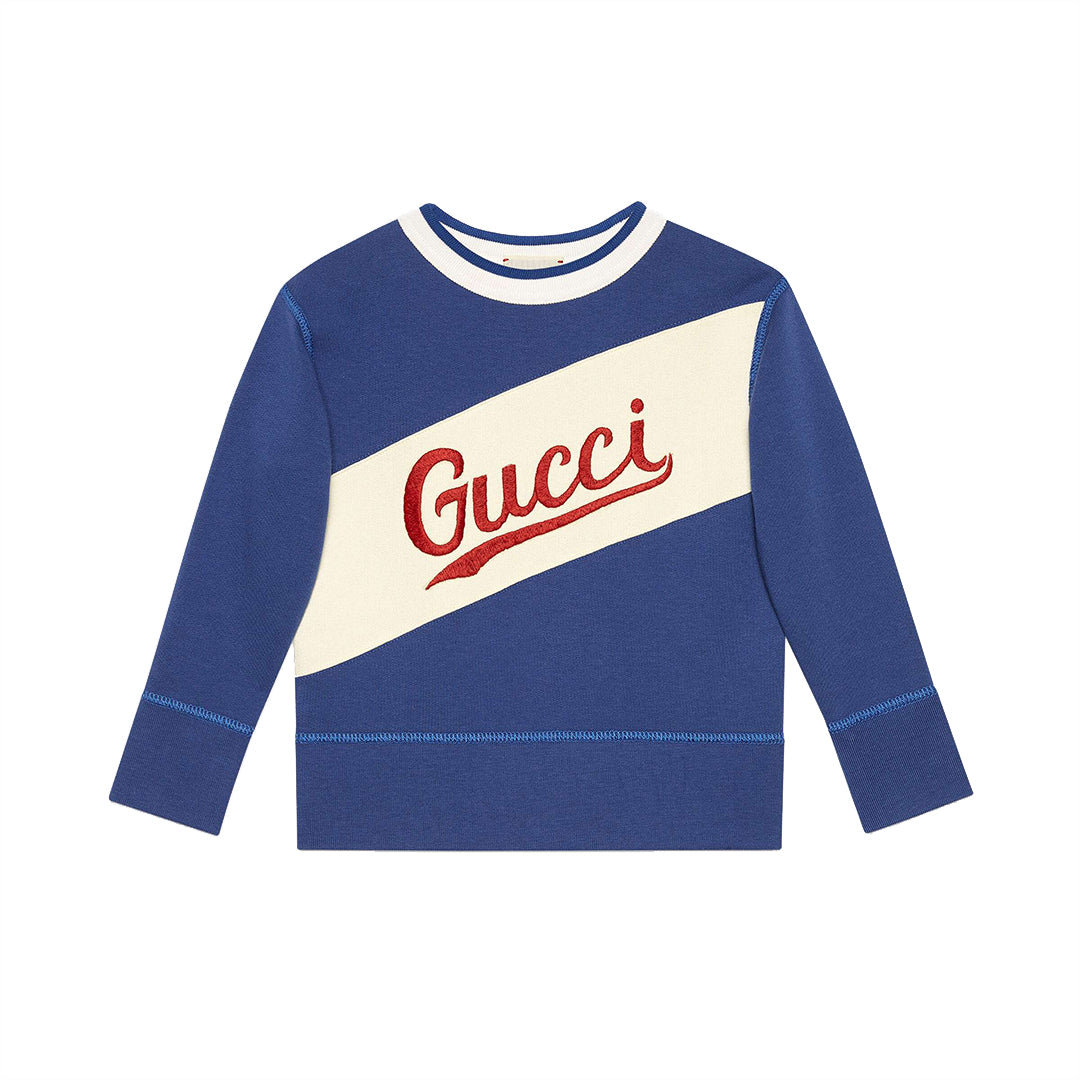 Girls Blue Indigo Cotton Sweatshirt