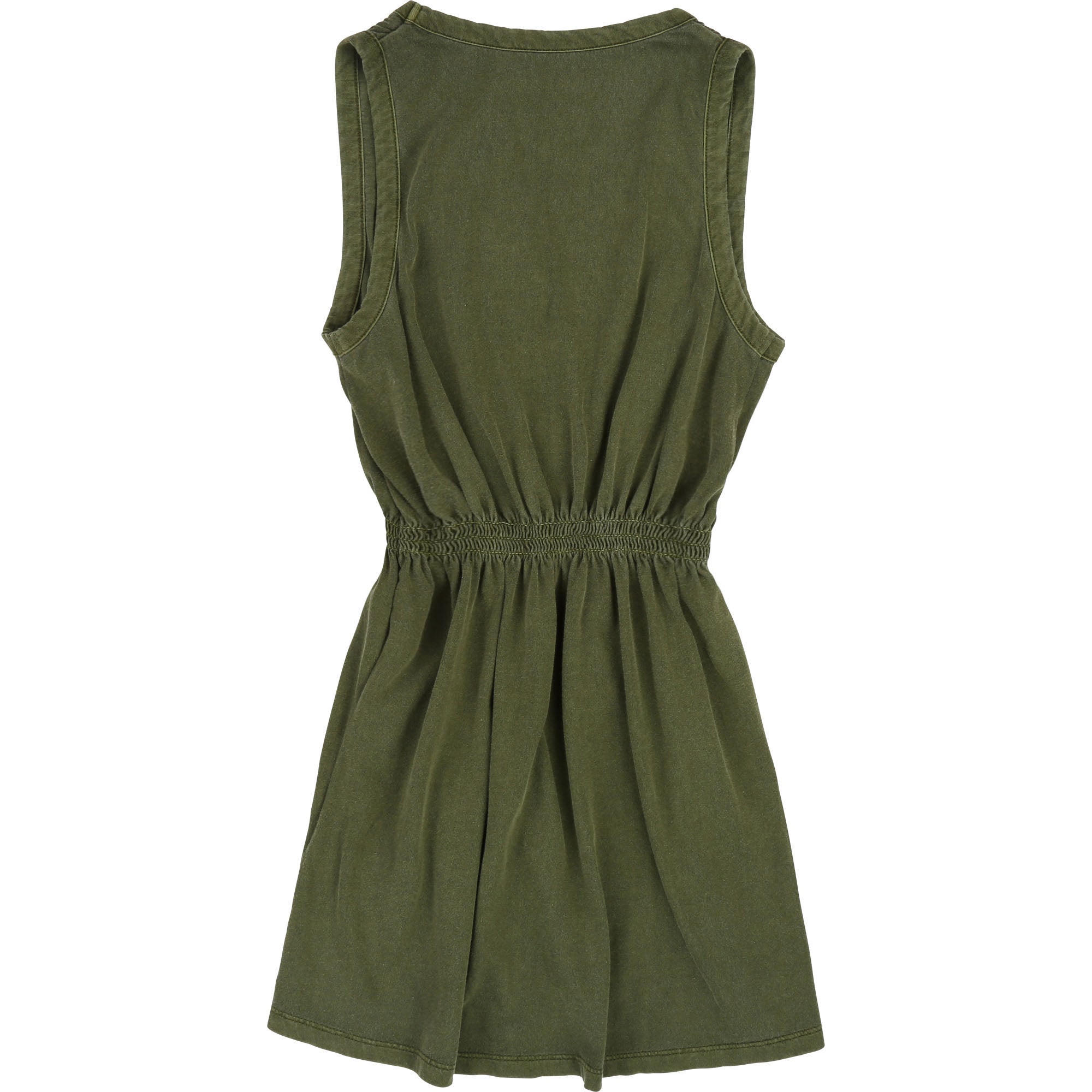 Girls Army Green Cotton Dress