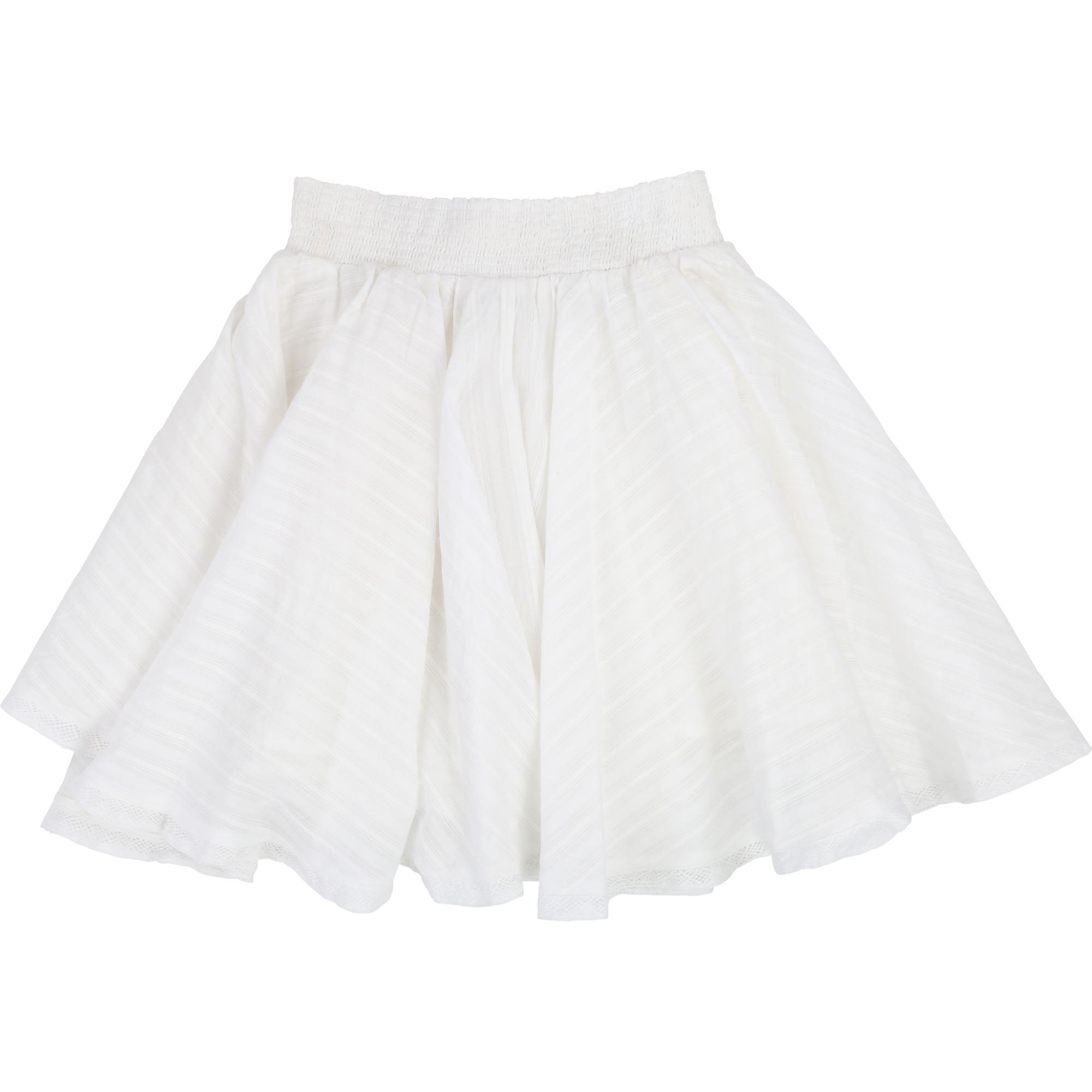Girls White Cotton Skirt