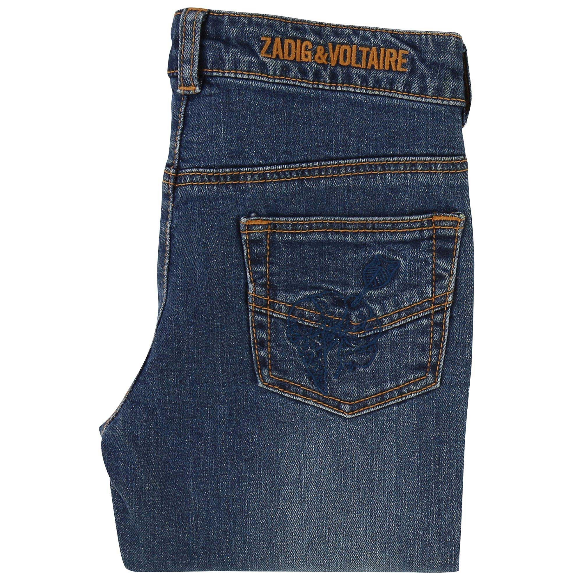 Girls Blue Cotton Denim Jeans