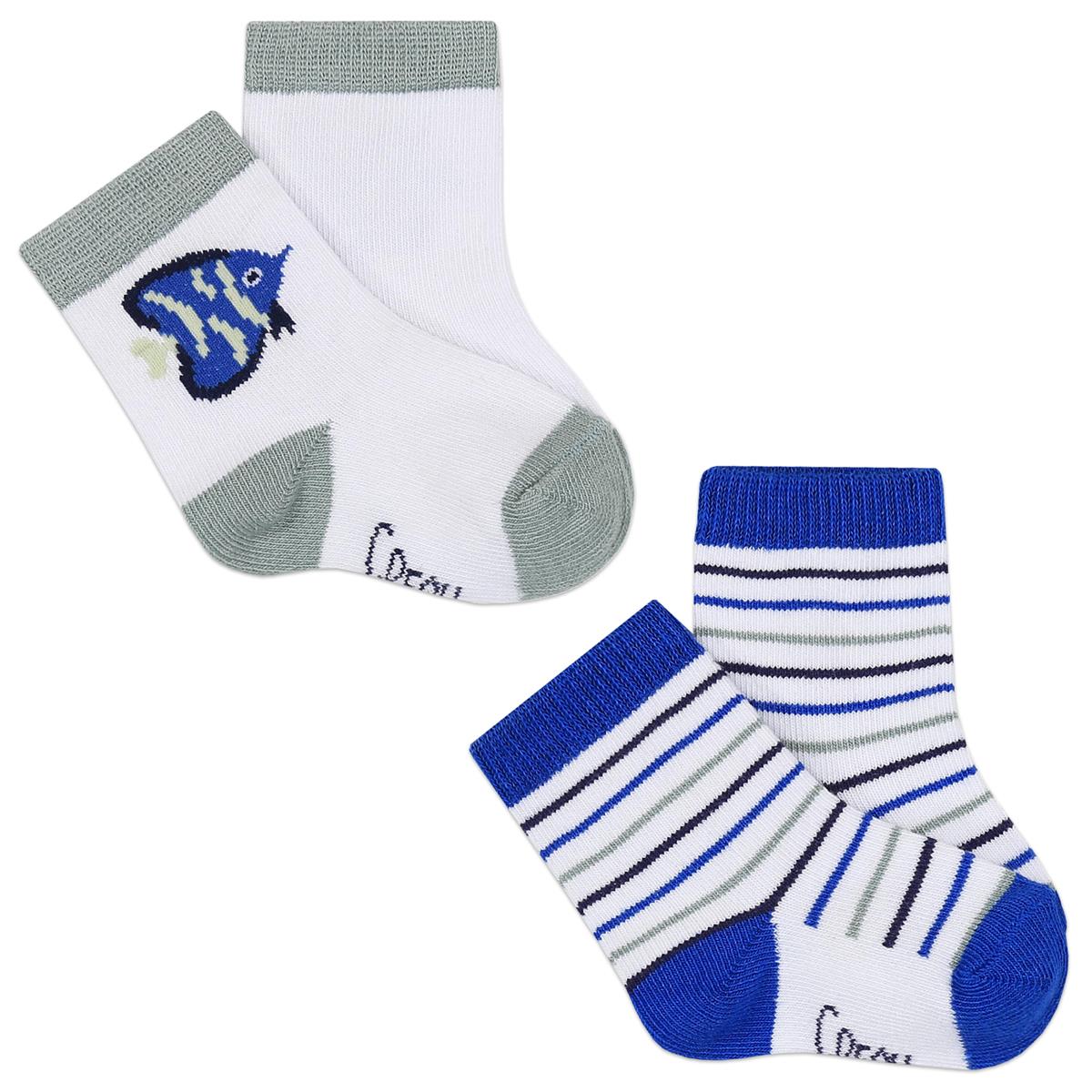 Baby Boys Blue Socks(2 Pack)