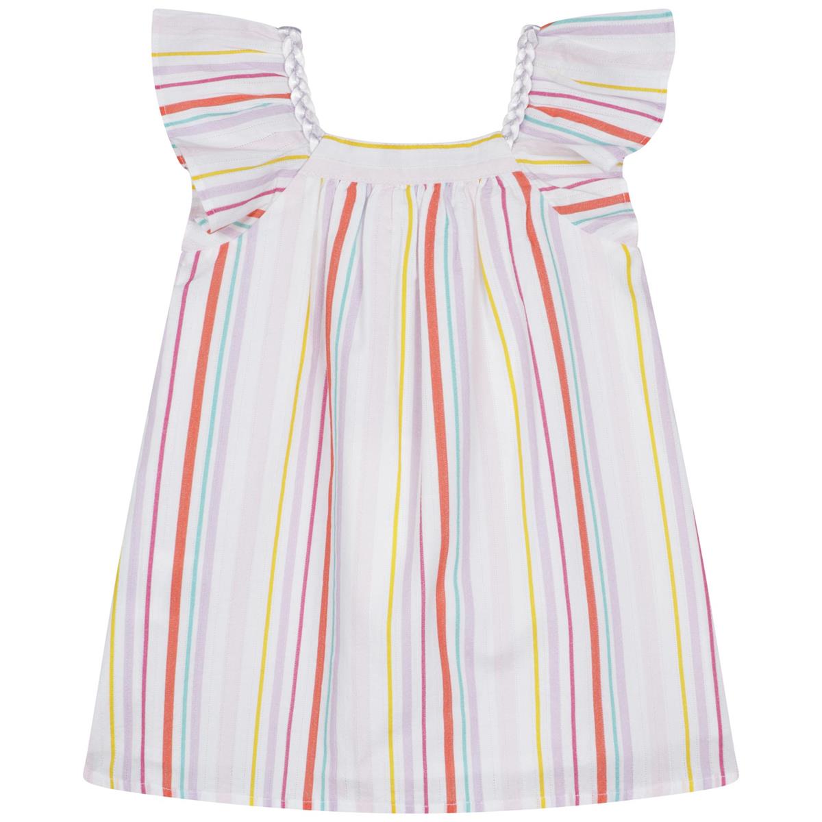 Girls Multicolor Stripes Dress