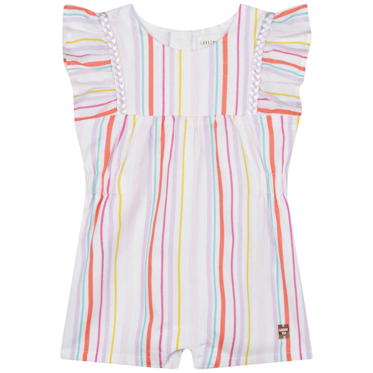 Girls Multicolor Stripes Babysuit