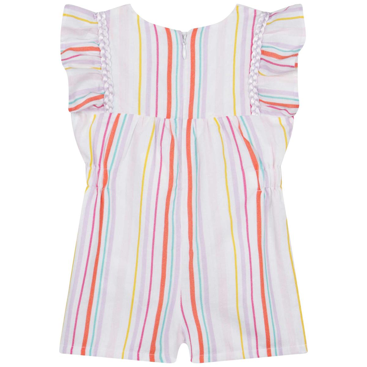 Girls Multicolor Stripes Babysuit