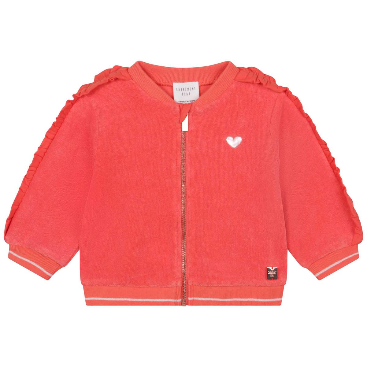Girls Pink Zip-Up Top