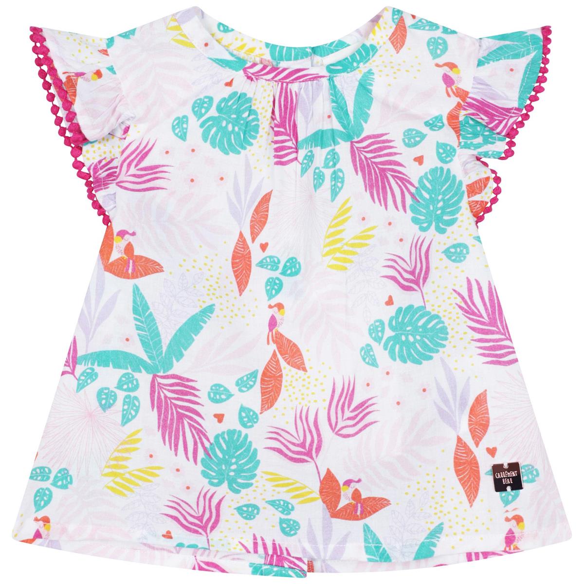 Girls White Floral Top