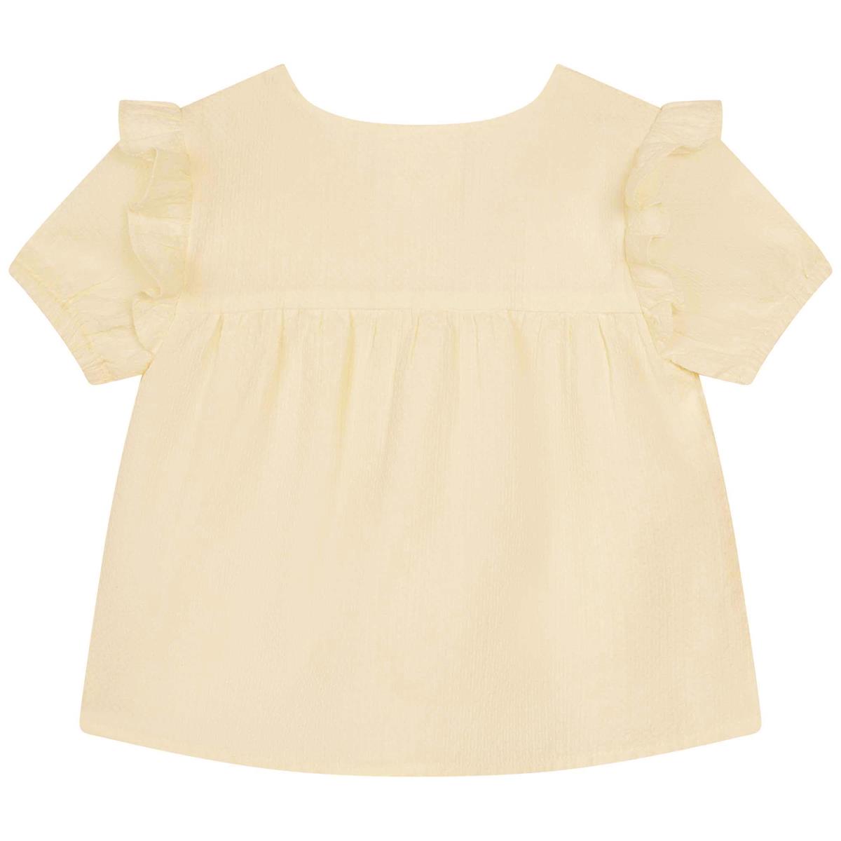 Girls Cream Embroidered Top