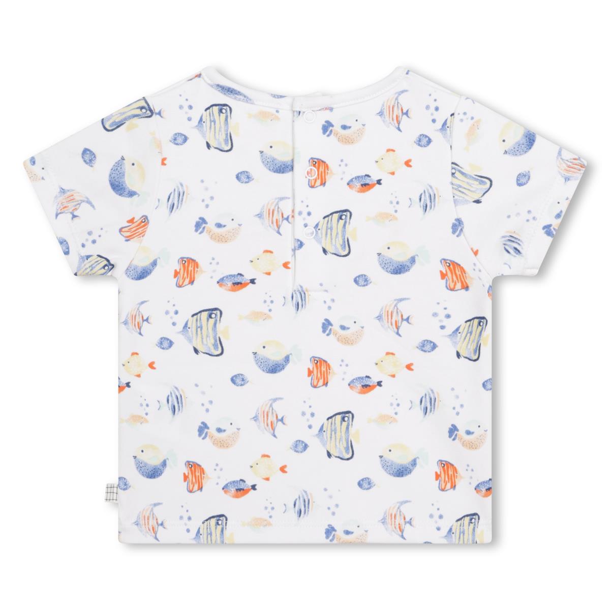 Boys White Printed T-Shirt