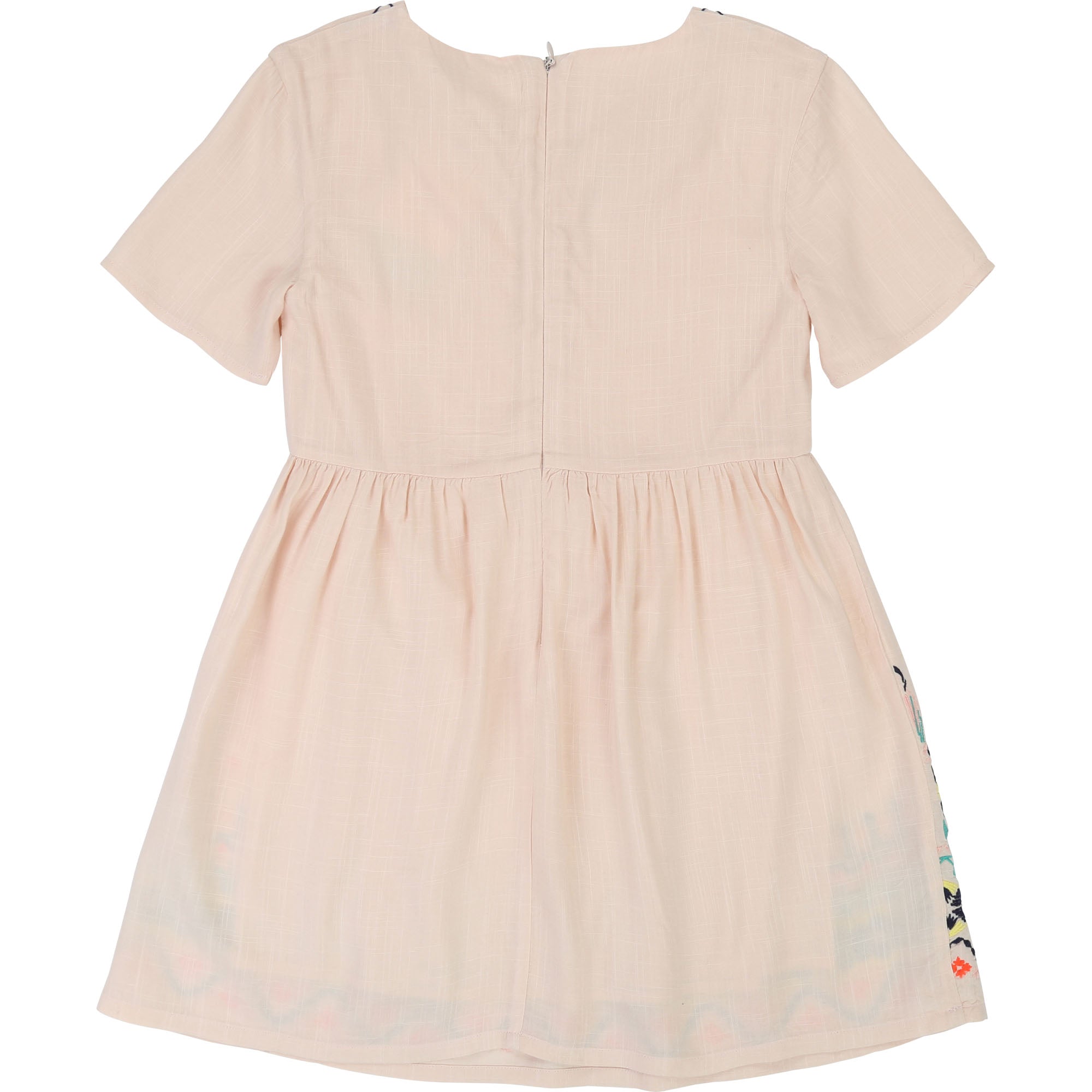 Girls Cream Embroidered Dress