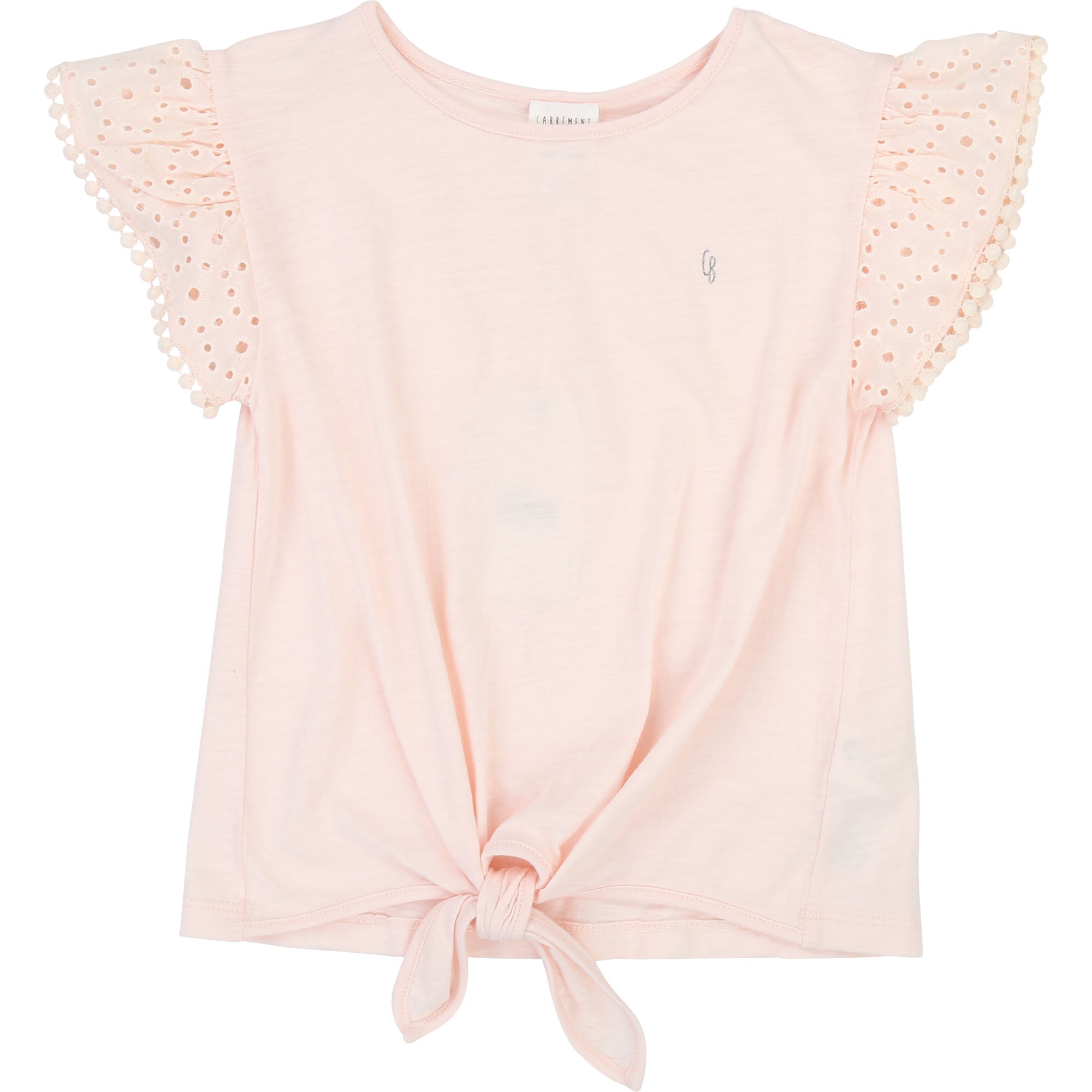 Girls Light Pink Cotton T-shirt