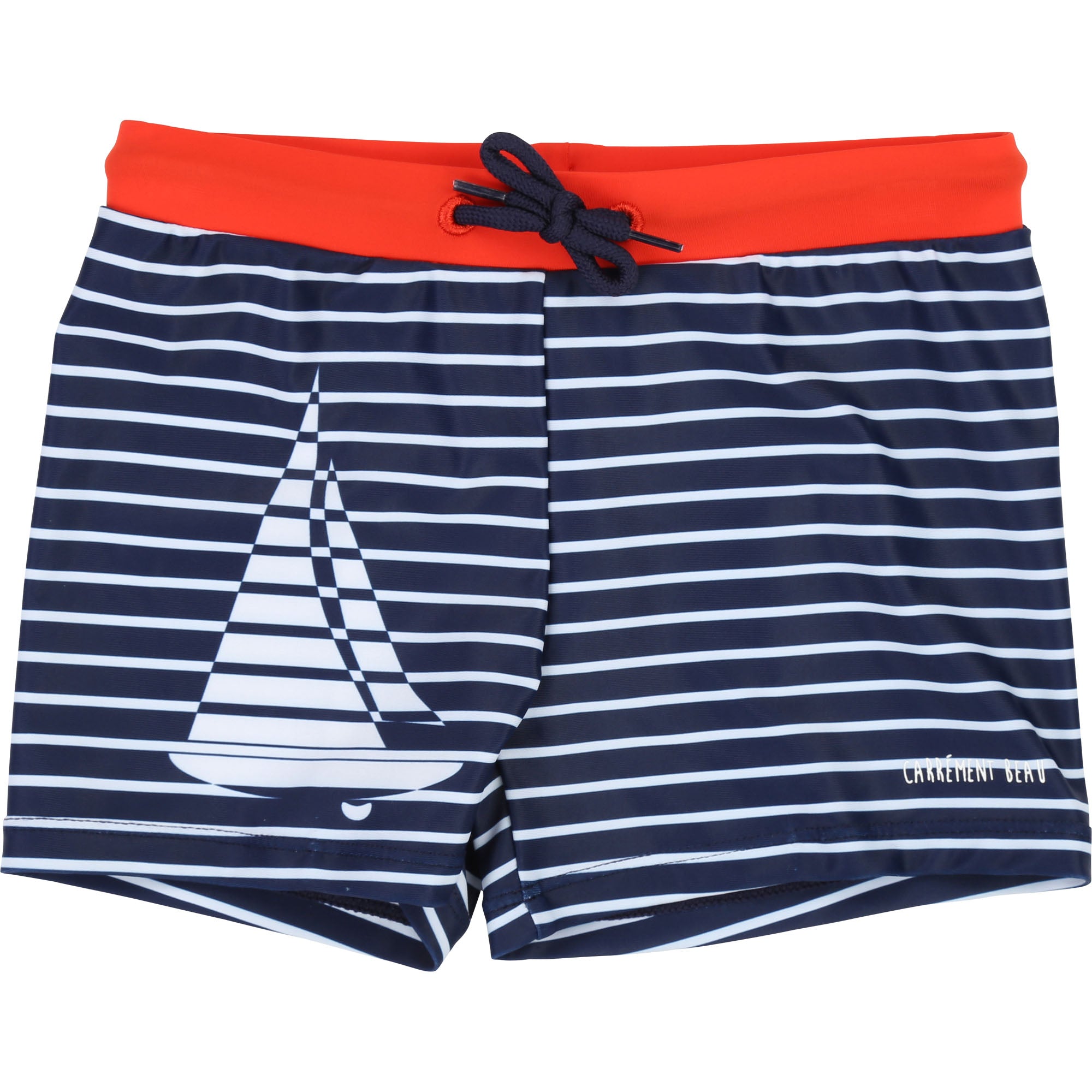 Boys Blue & White Striped Swimming Shorts