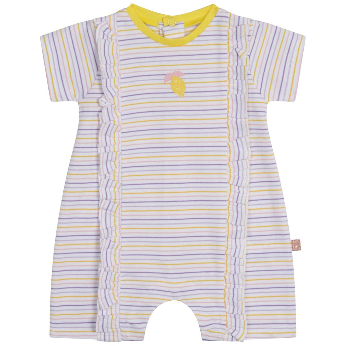 Baby Girls White Stripes Babysuit