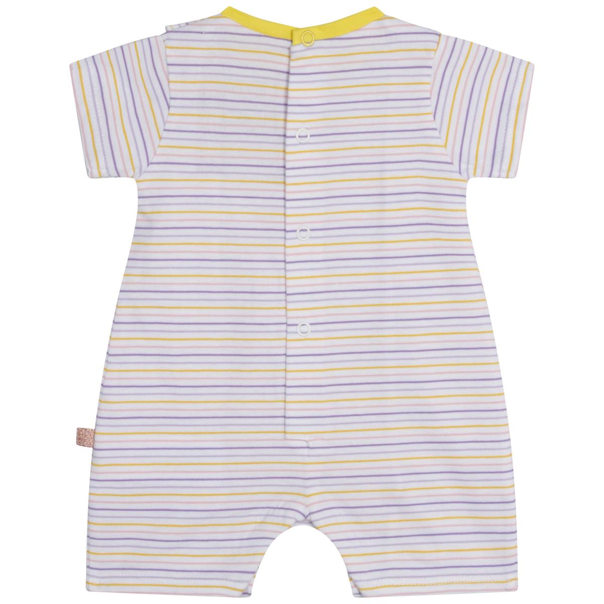 Baby Girls White Stripes Babysuit