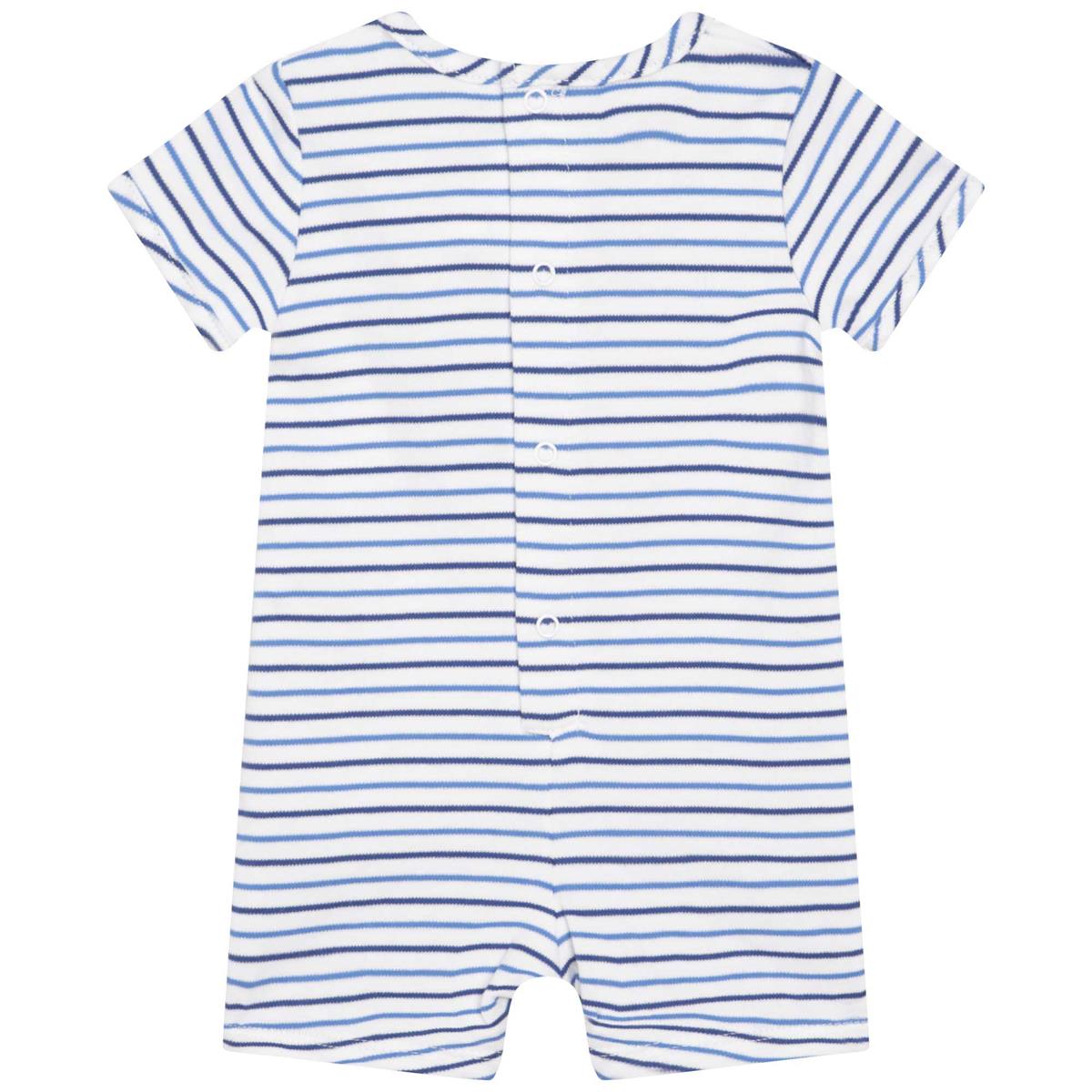 Baby Boys Blue Stripes Babysuit