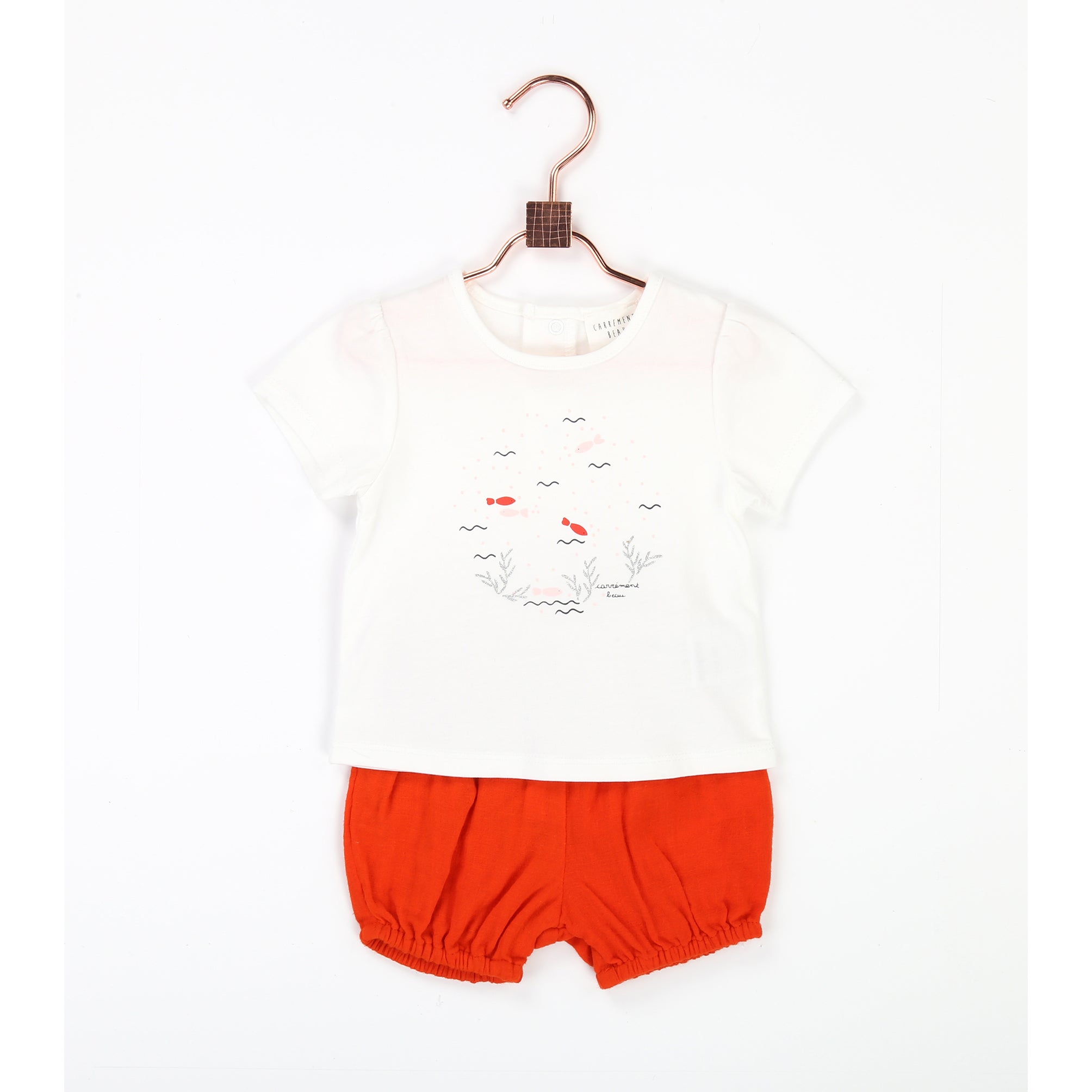 Baby Girls Off-white Cotton T-shirt
