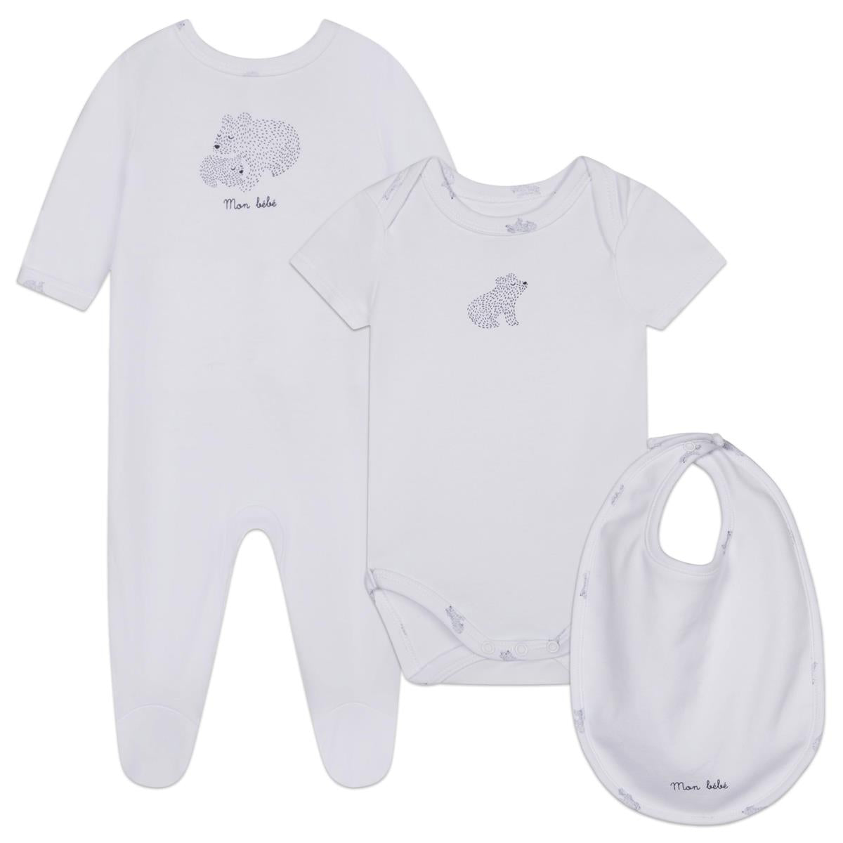 Baby Boys White Babysuit Set