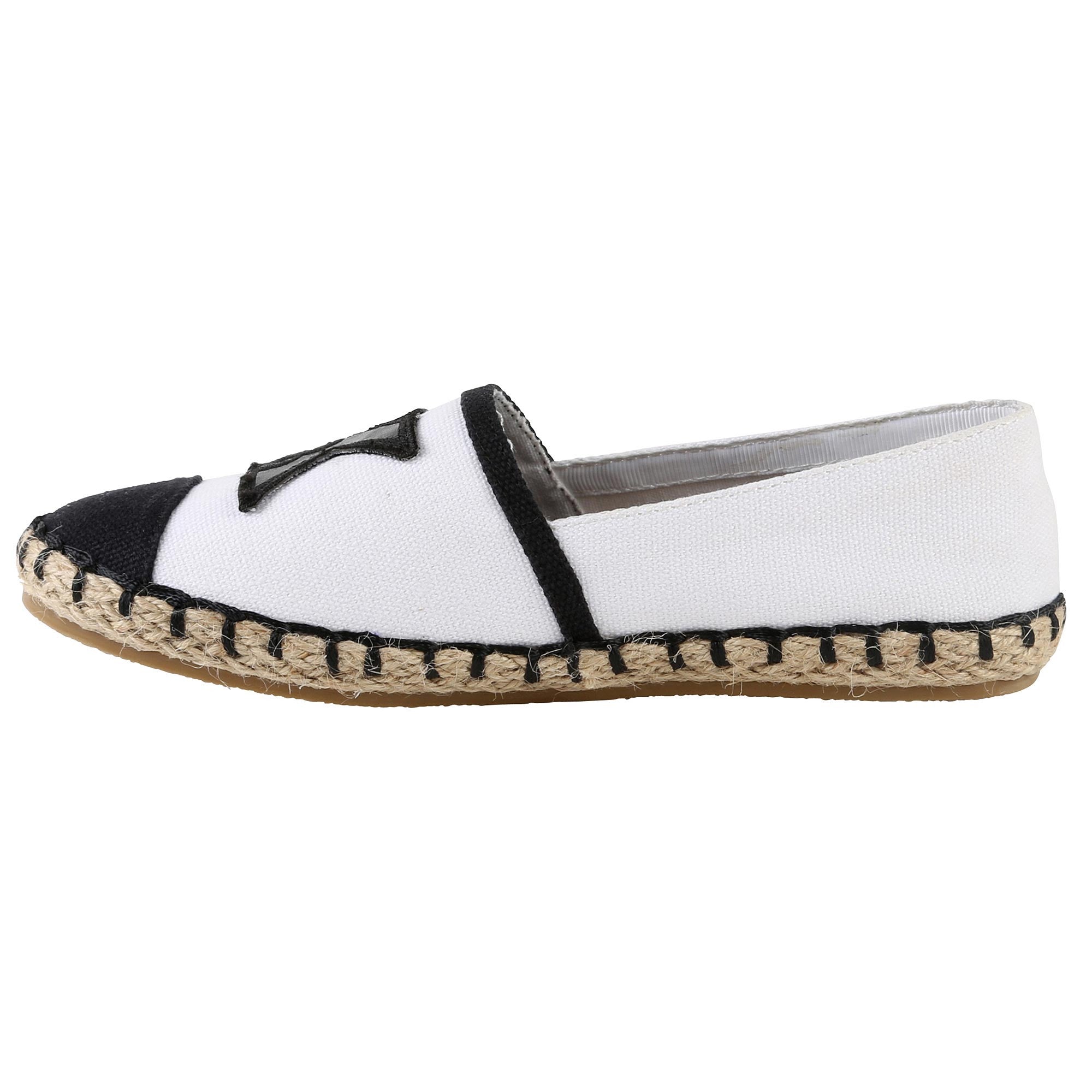 Girls White & Black "K" Espadrilles - CÉMAROSE | Children's Fashion Store - 3