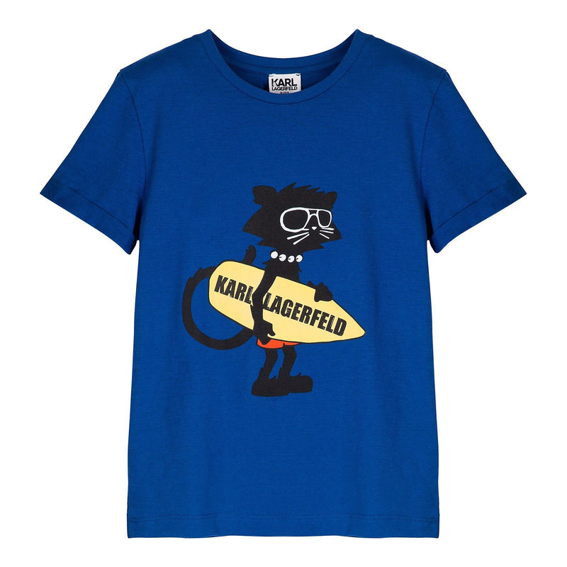 Boys Blue Fancy Printed Cotton T-Shirt - CÉMAROSE | Children's Fashion Store - 1