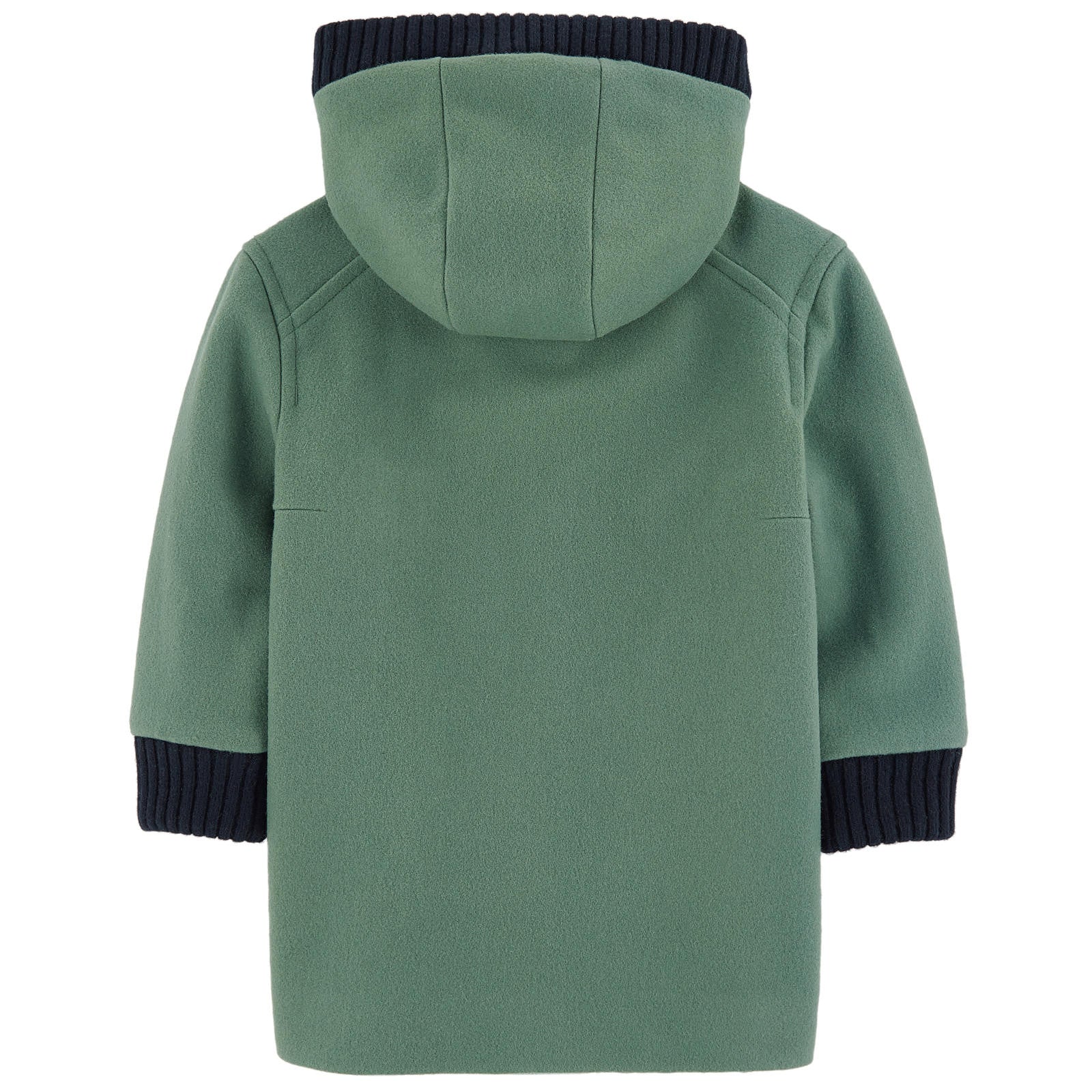 Girls Sage Green Hooded Wool Coat - CÉMAROSE | Children's Fashion Store - 3
