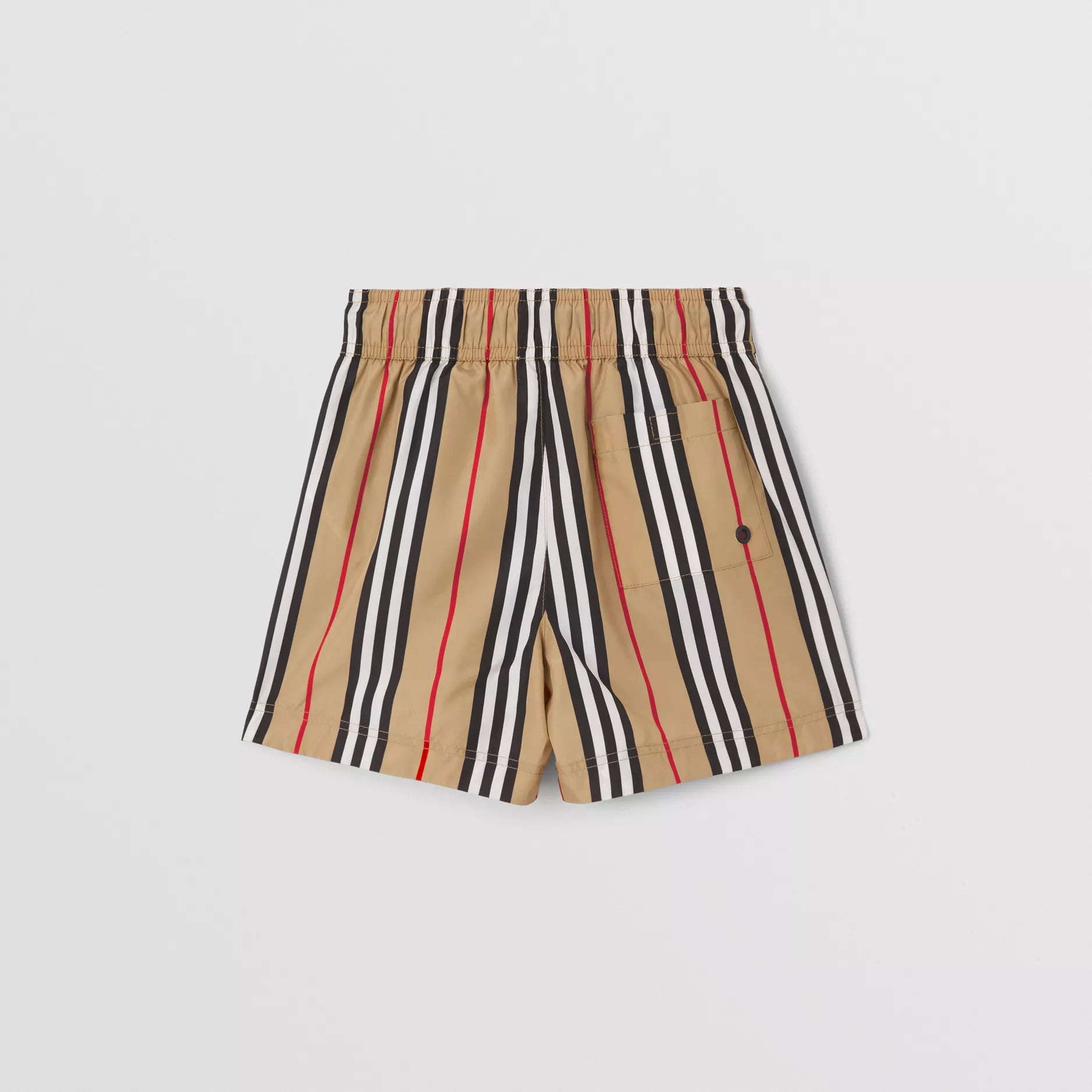 Boys Beige Check Swim Shorts