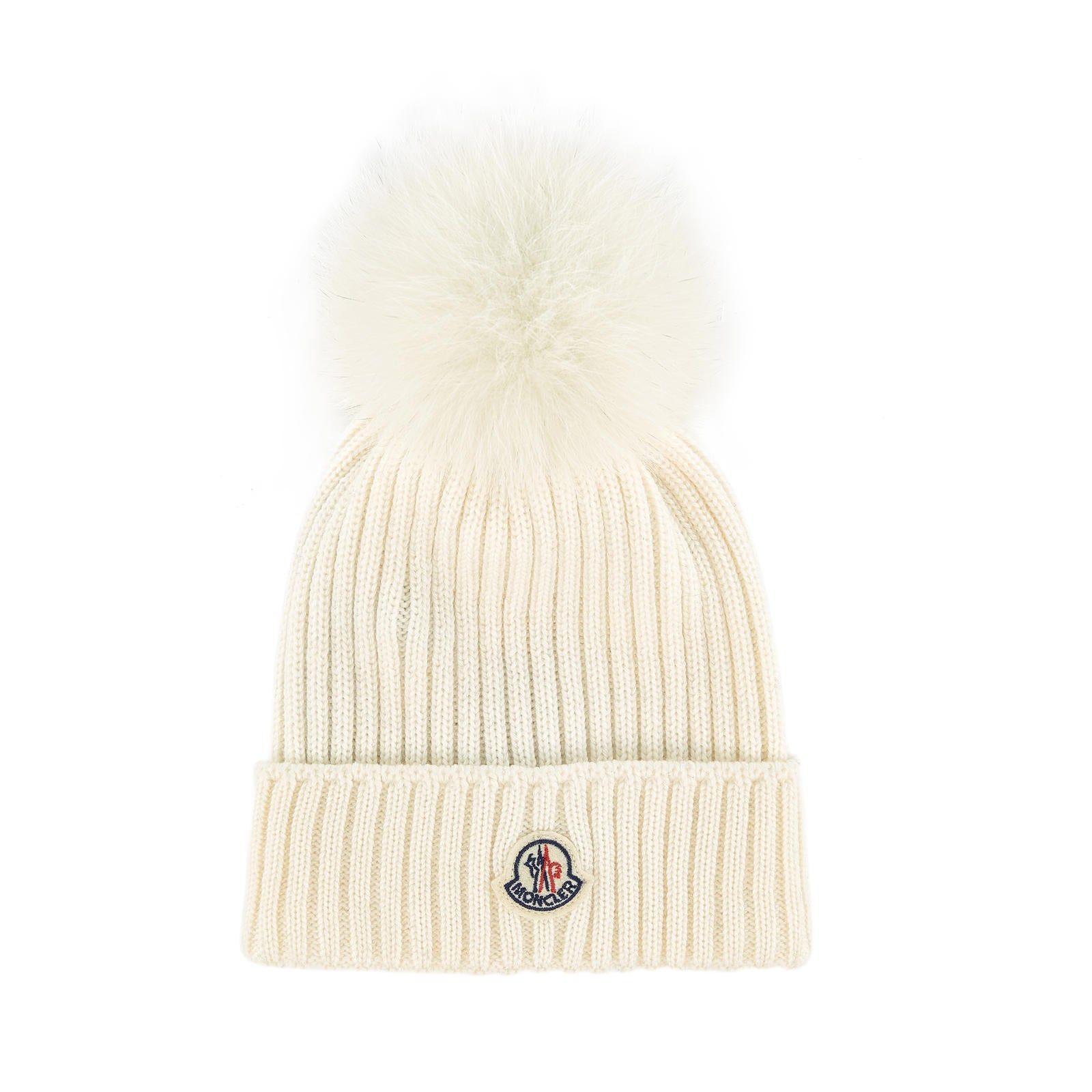 Girls White "BERRETTO" Virgin Wool Hat