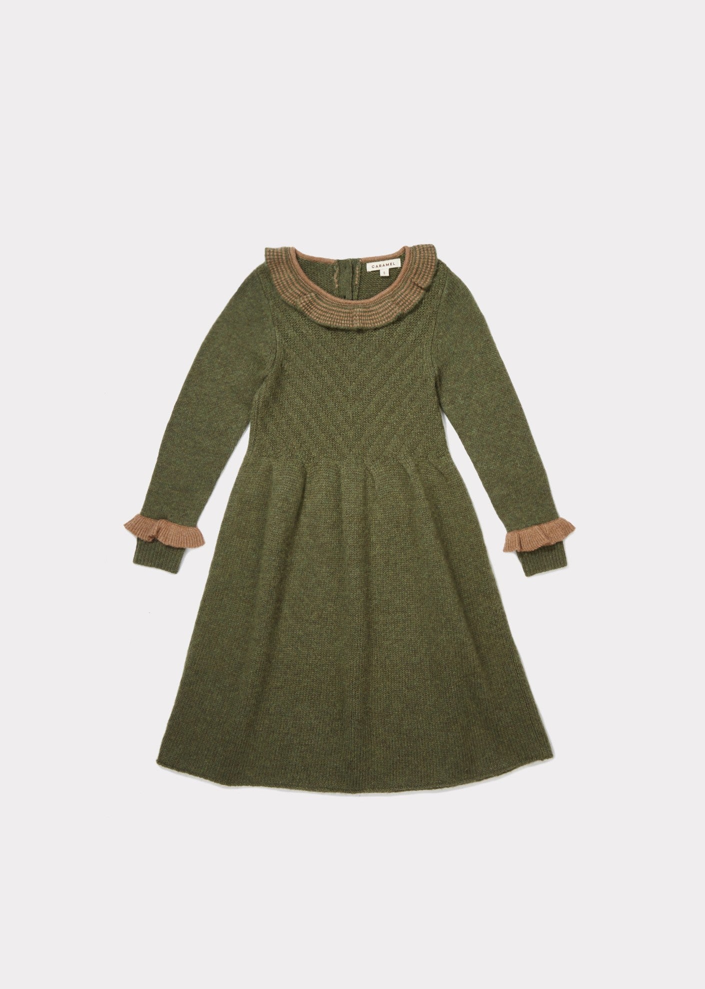 Girls Dark Green Knitted Dress