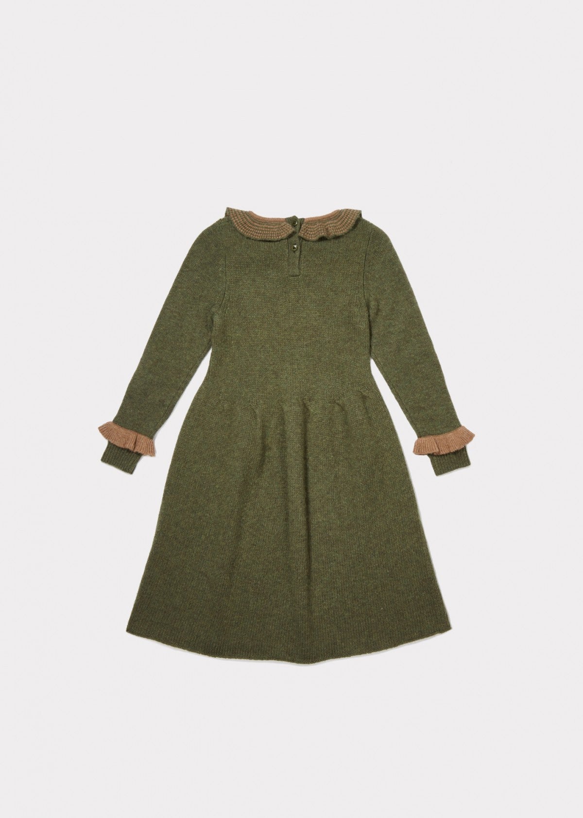 Girls Dark Green Knitted Dress