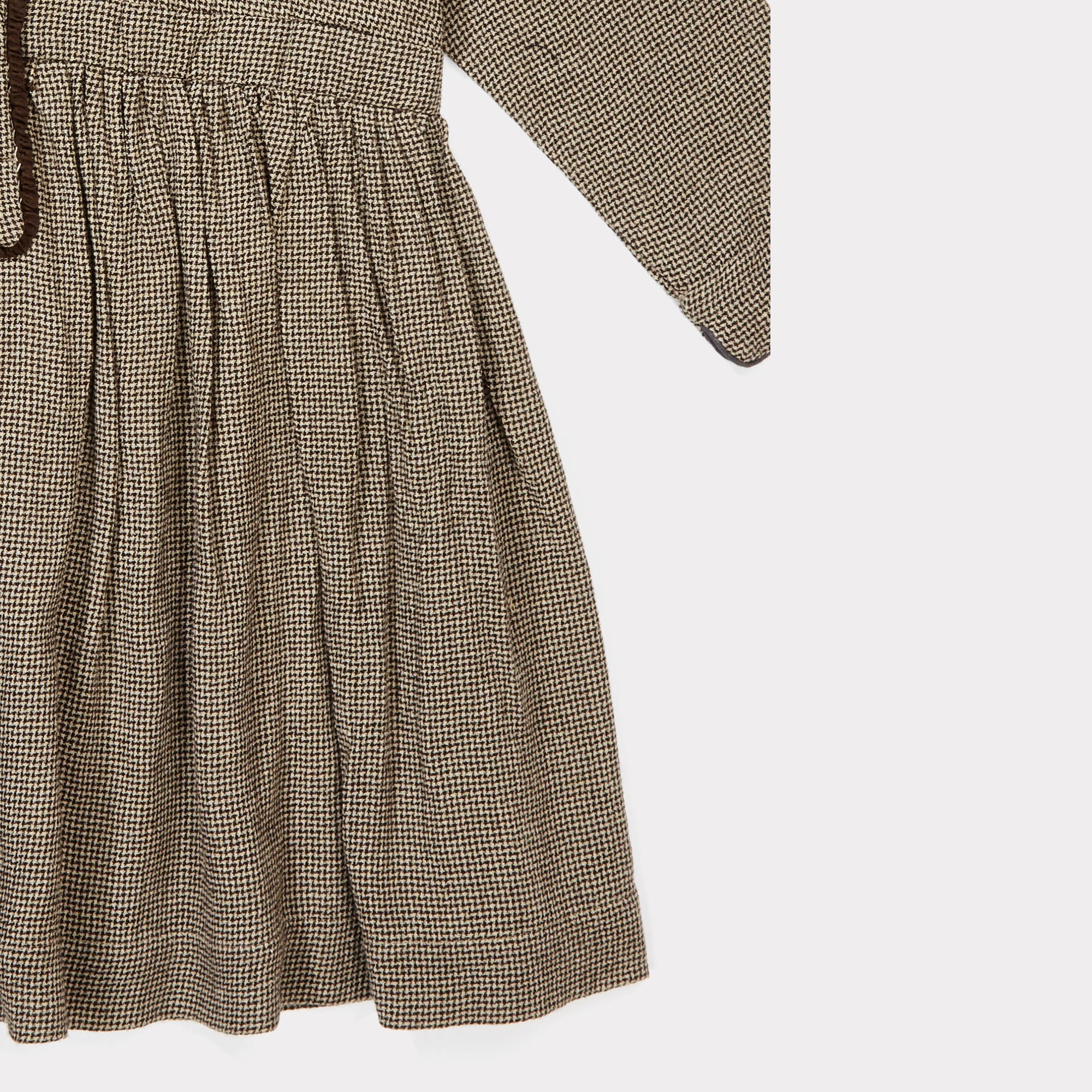 Girls Dark Brown Micro Woven Dress