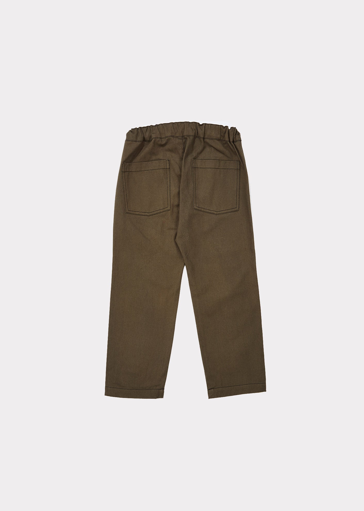 Boys & Girls Dark Green Cotton Trousers