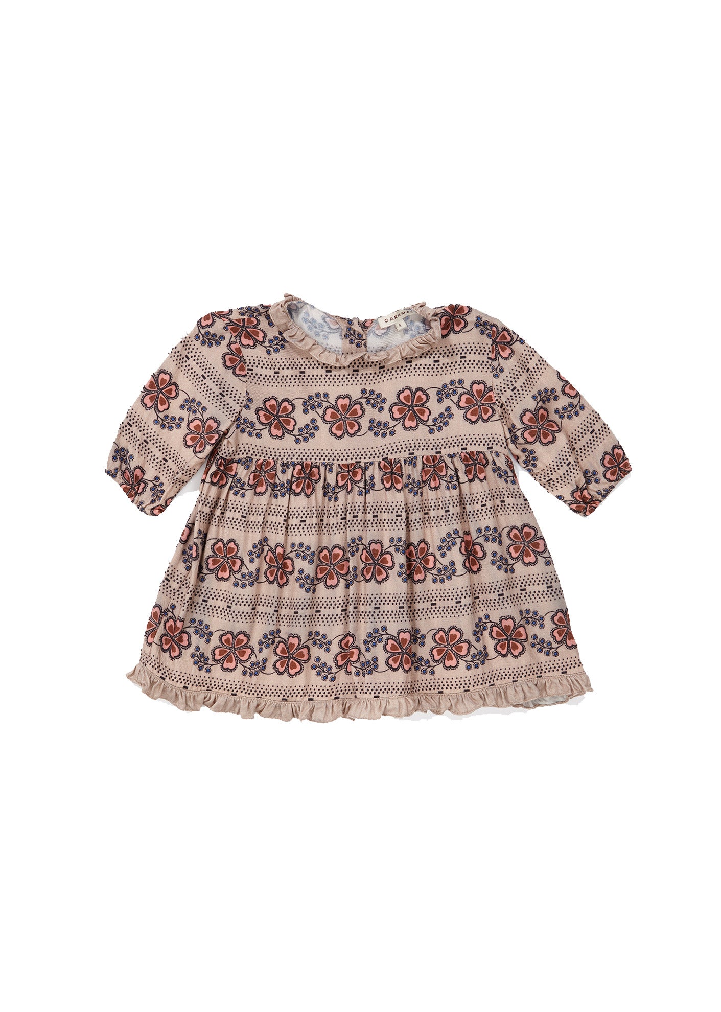 Baby Girls Light Brown Flower Printed Dress