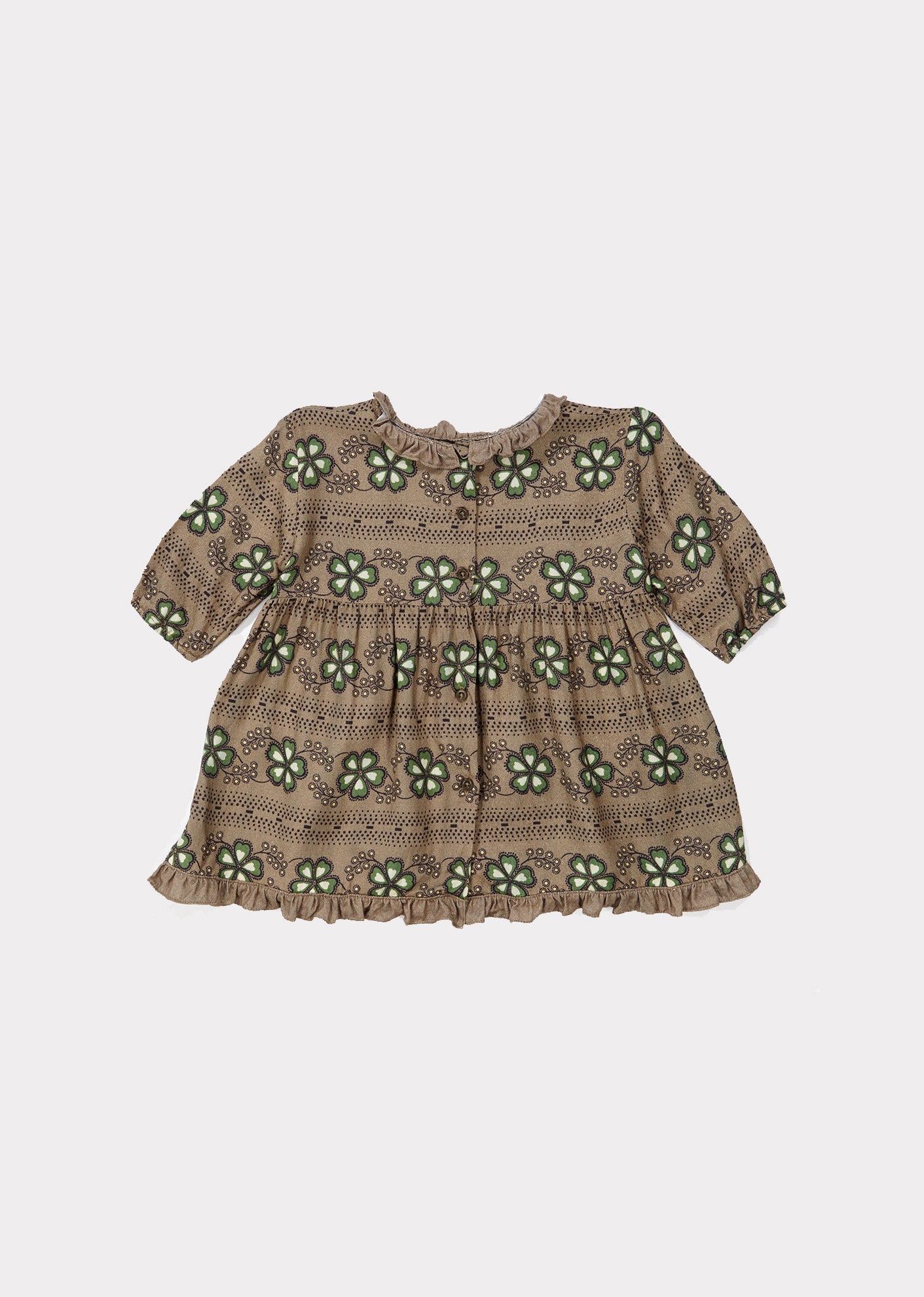 Baby Girls Brown Flower Printed Dress