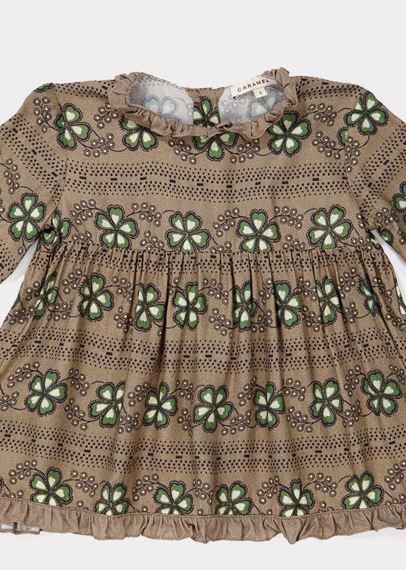 Baby Girls Brown Flower Printed Dress