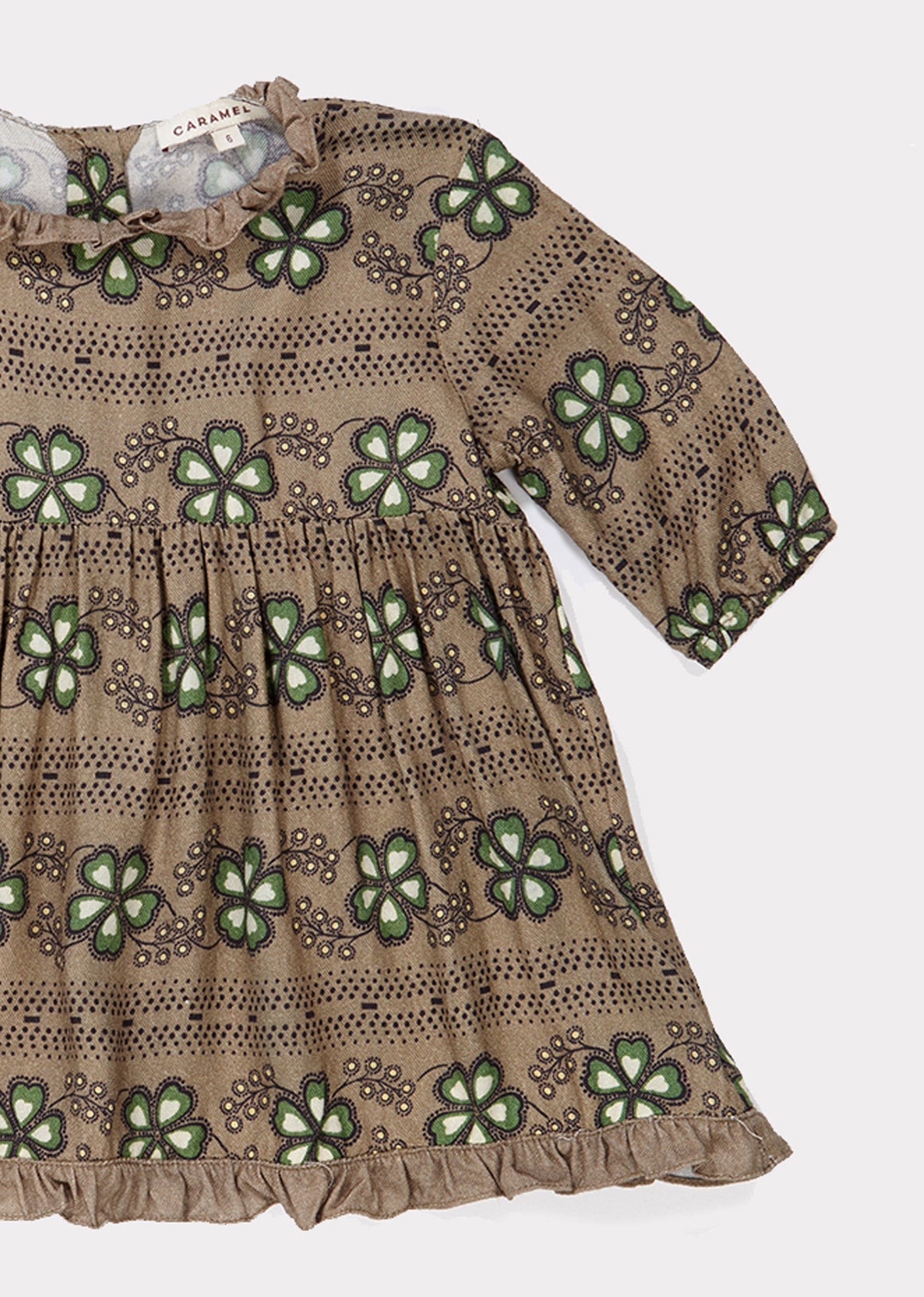 Baby Girls Brown Flower Printed Dress