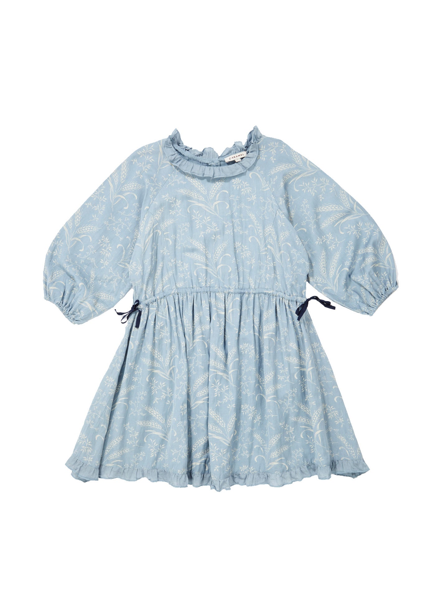 Girls Blue Printed Dress