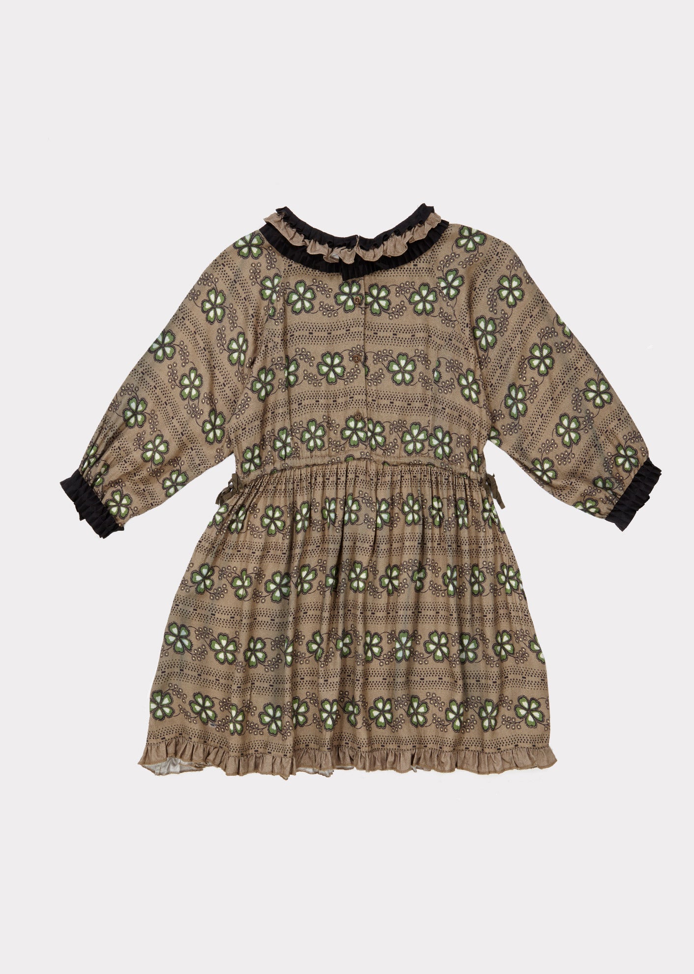 Girls Brown Flowers Dress