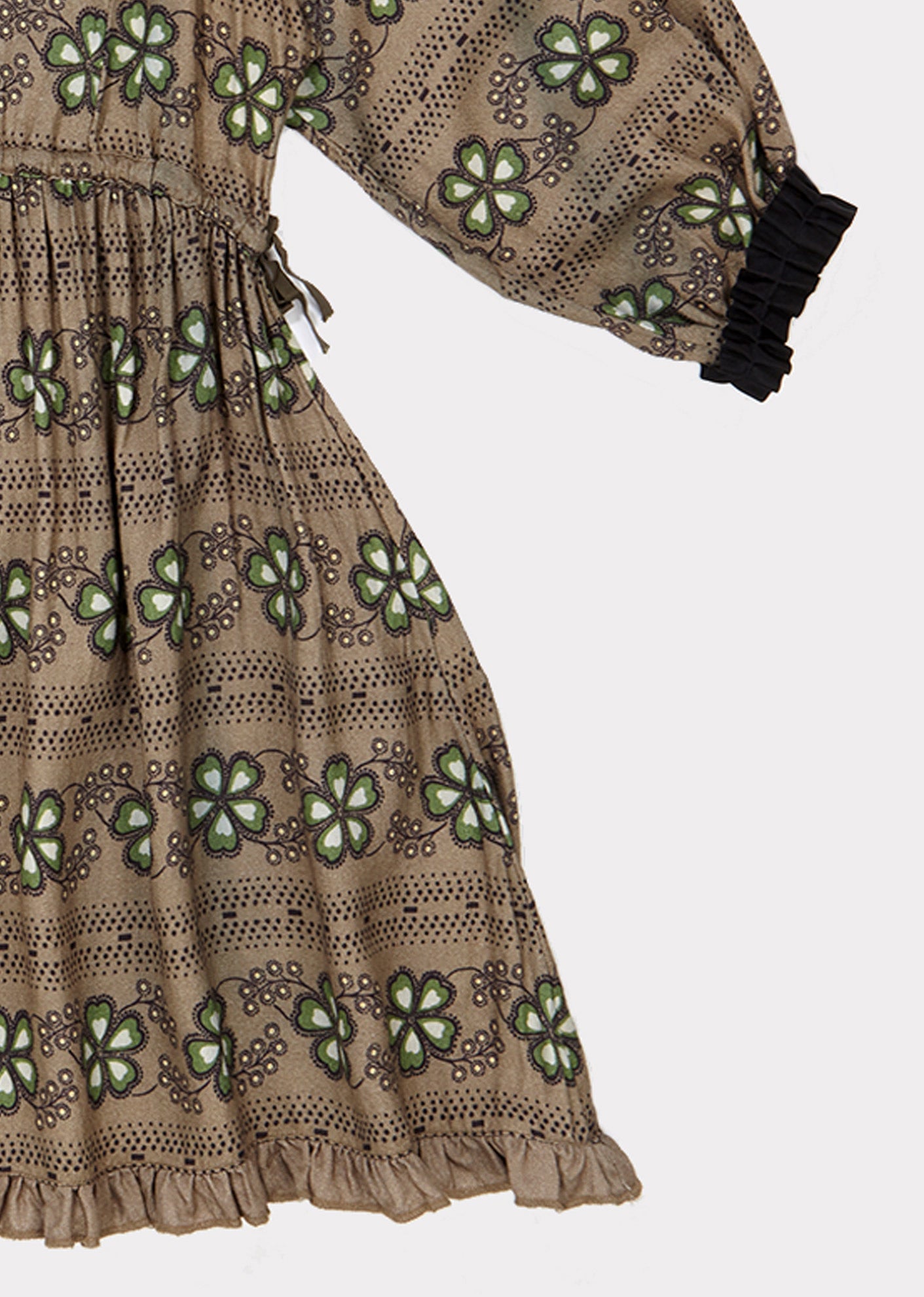 Girls Brown Flowers Dress
