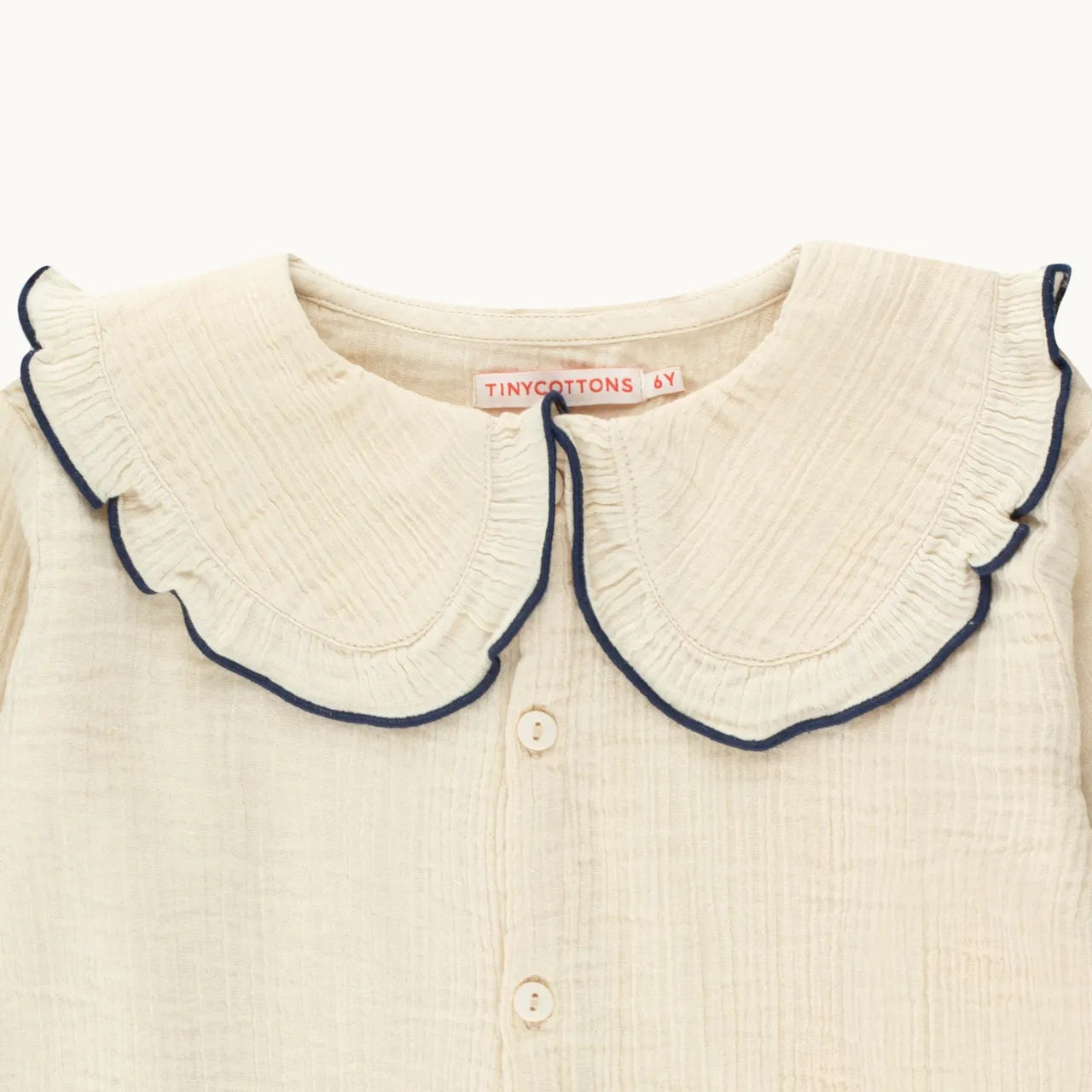 Girls White Ruffle Collar Shirt