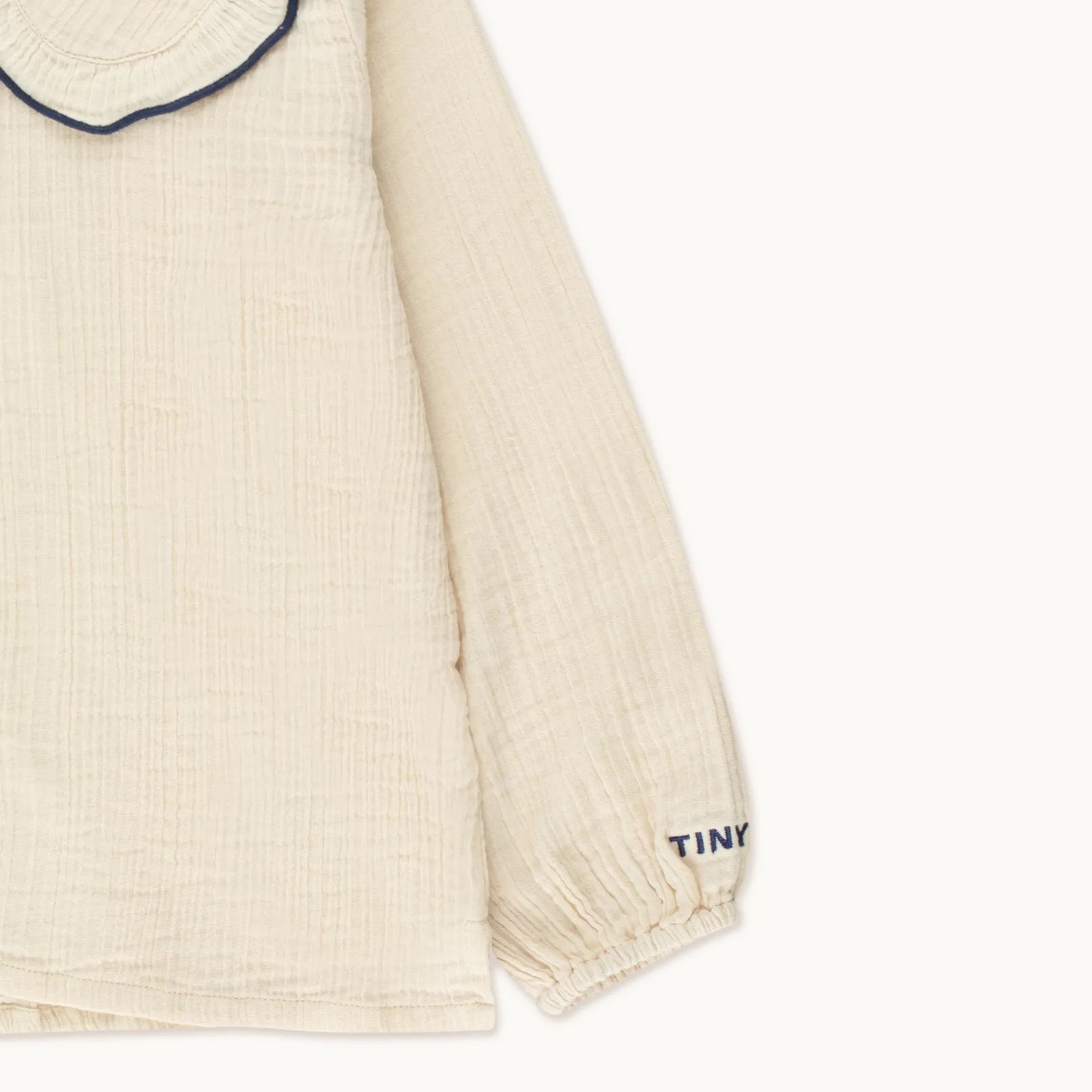 Girls White Ruffle Collar Shirt
