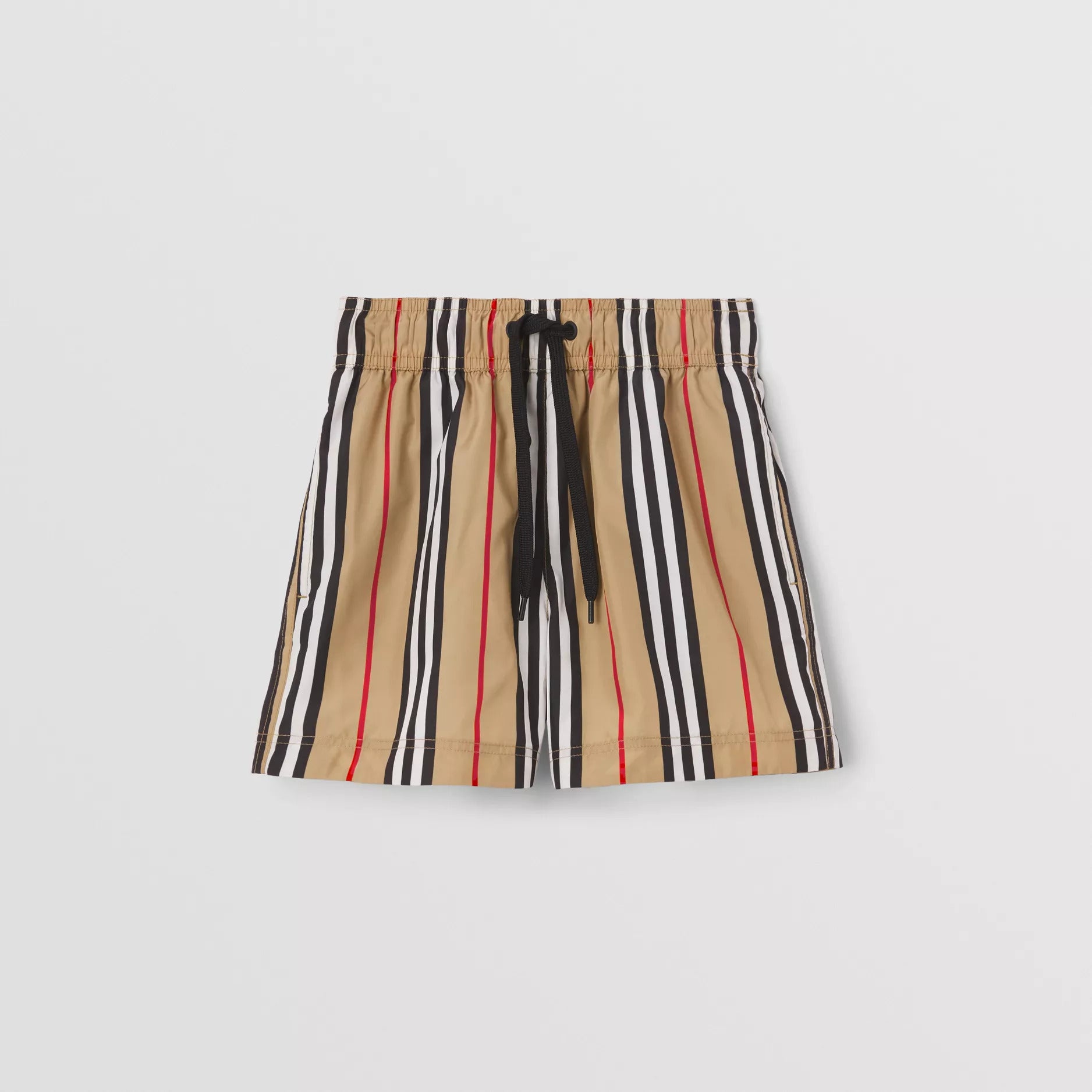 Boys Beige Check Swim Shorts