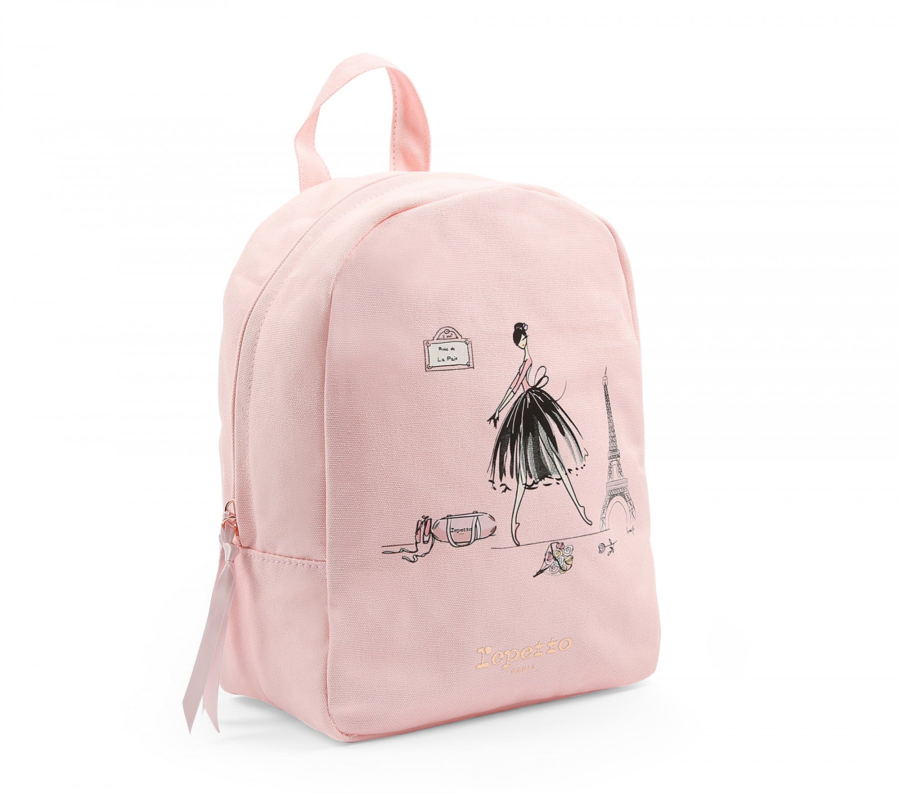 Girls Light Pink Printed Backpack