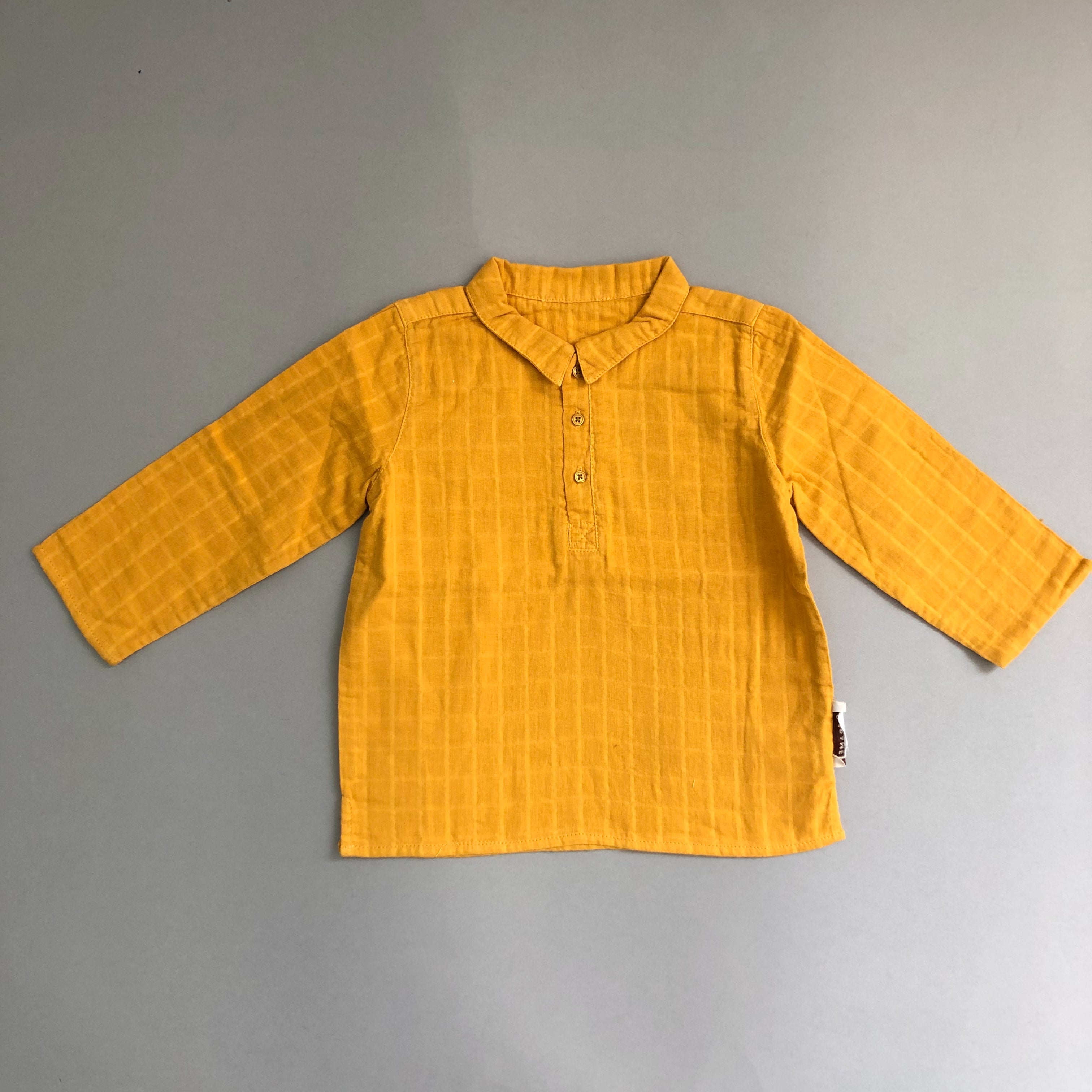 Baby Girls Yellow Cotton Shirt