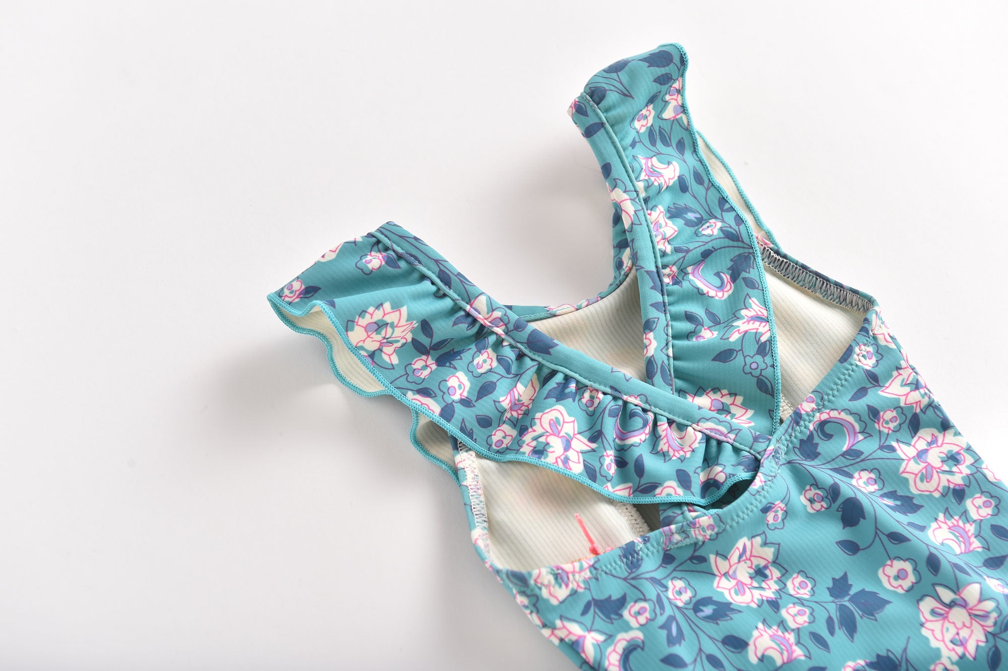 Girls Emerald Flowers Swimsuit