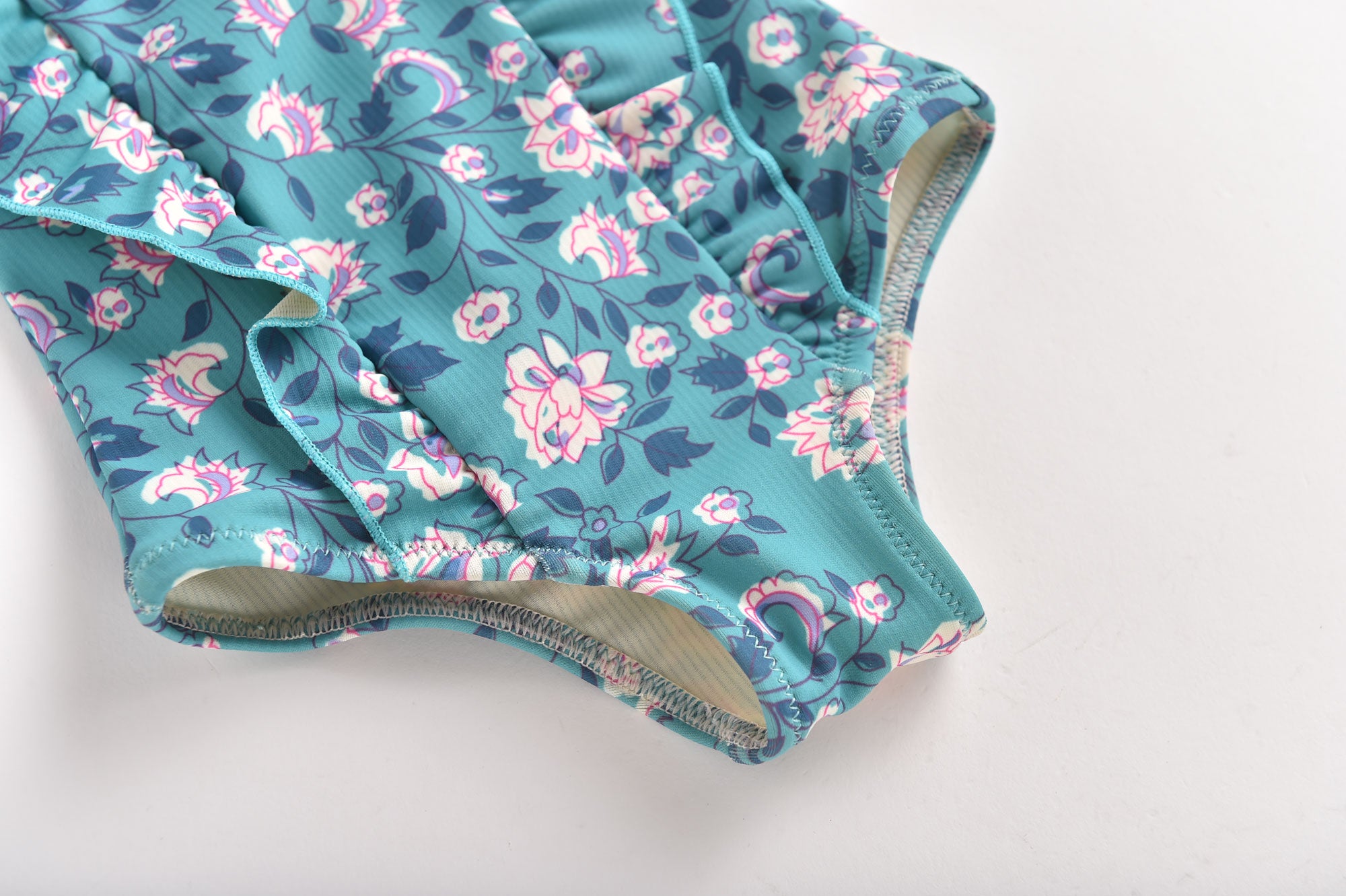 Girls Emerald Flowers Swimsuit