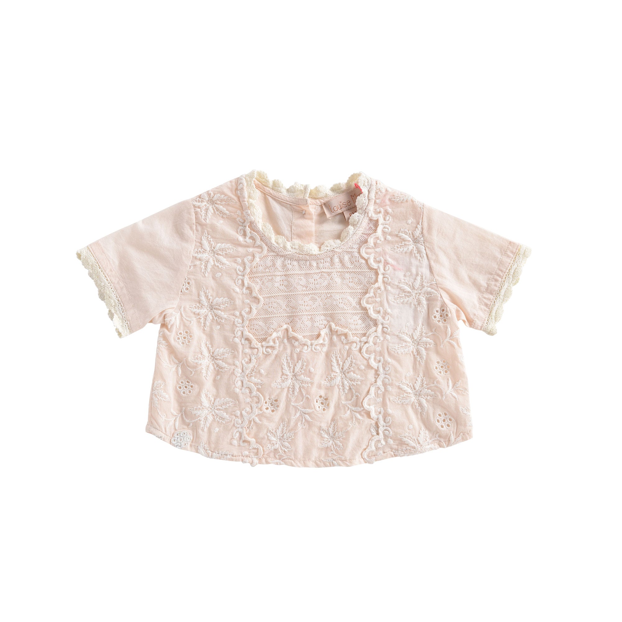 Girls Light Blush Cotton Blouse