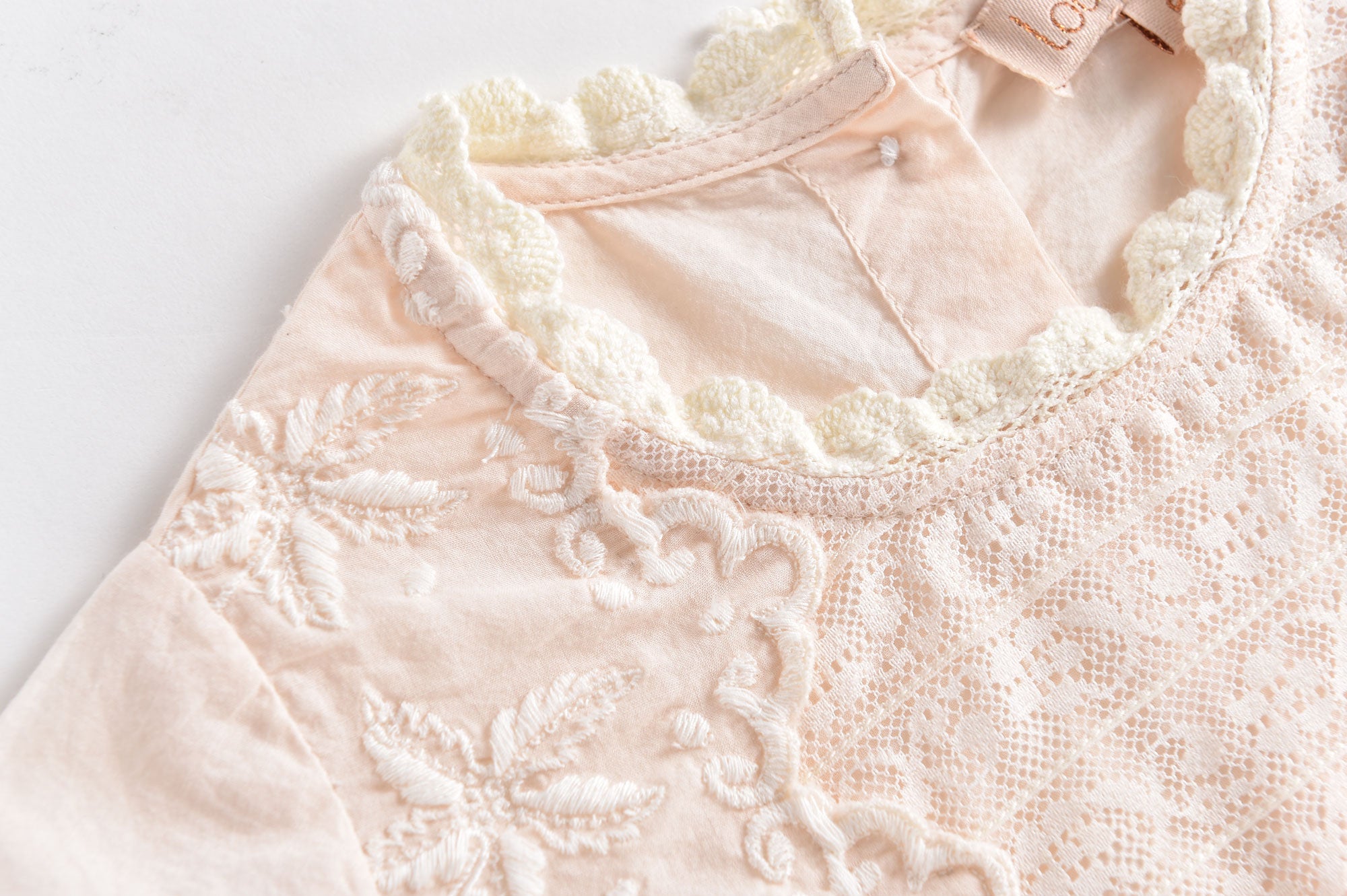 Girls Light Blush Cotton Blouse