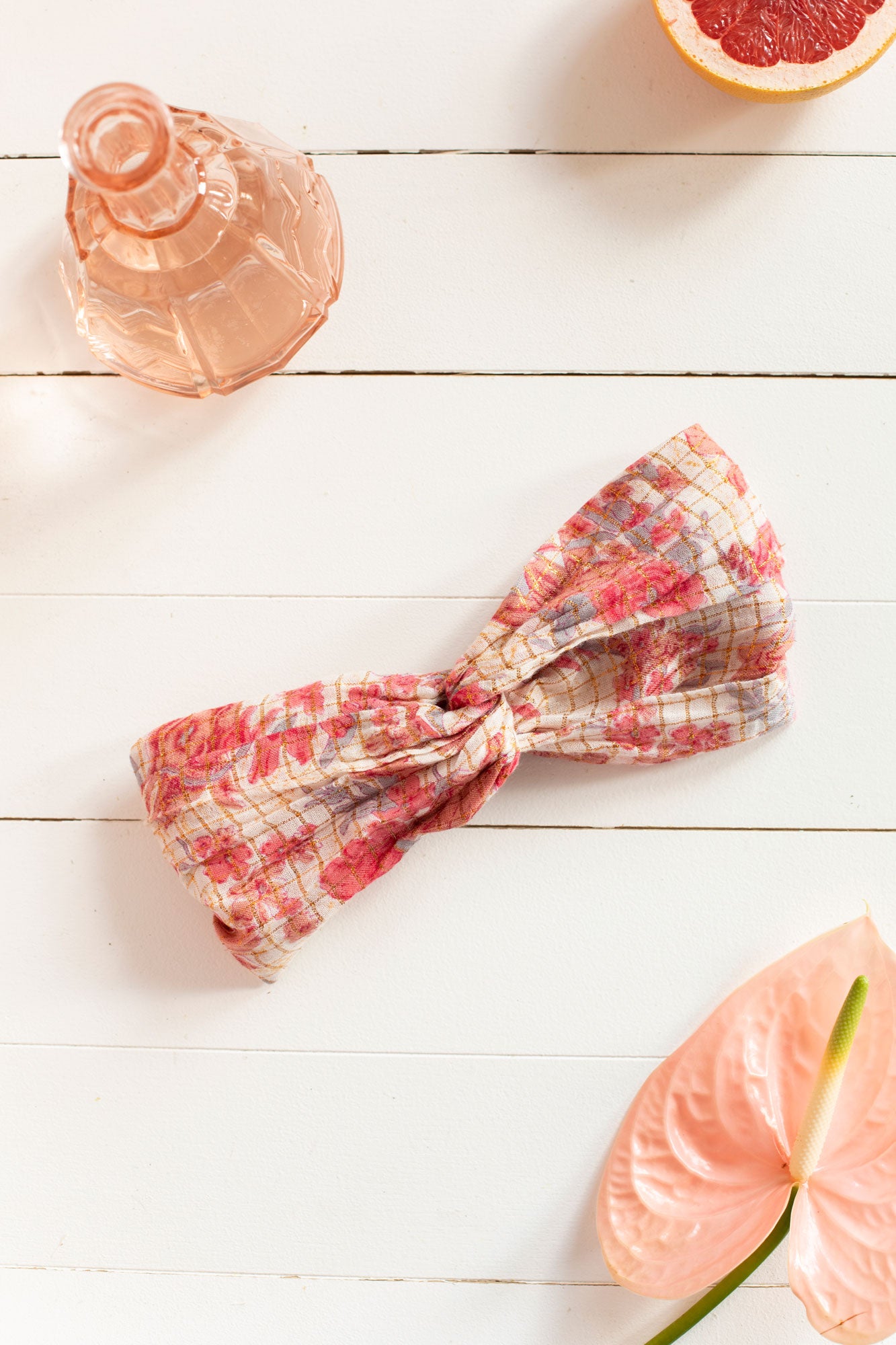 Girls Pink Flowers Headband