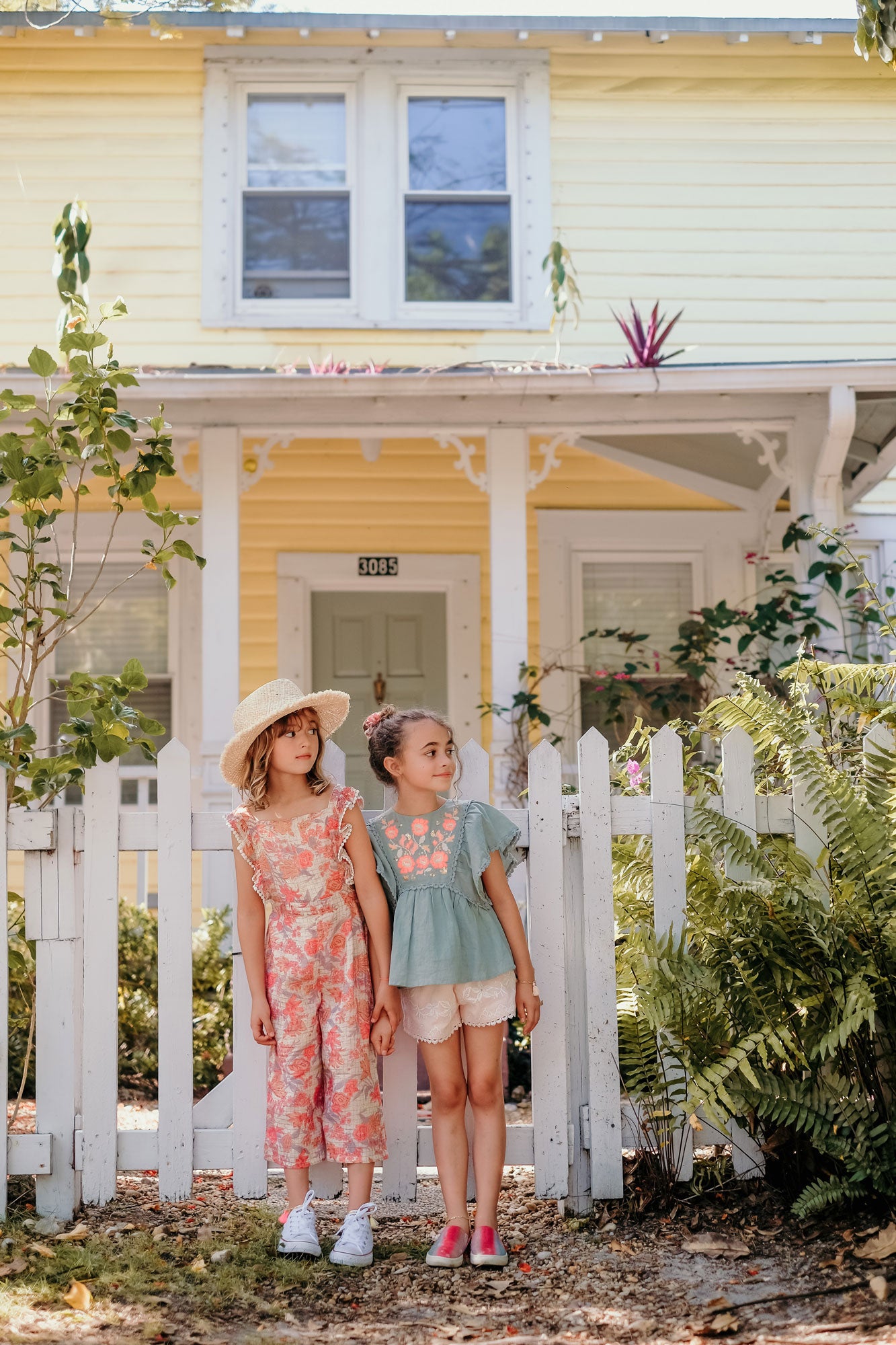 Girls Pink Flowers Jumpsuit