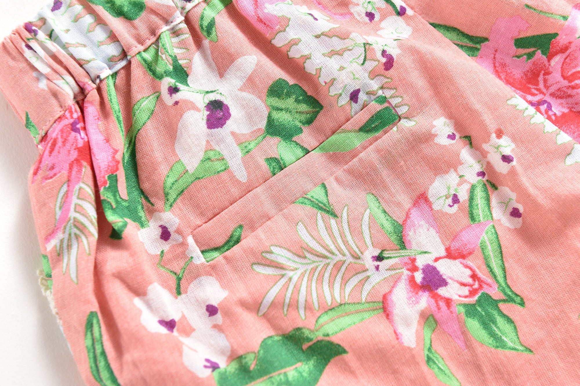 Girls Pink Flowers Cotton Shorts